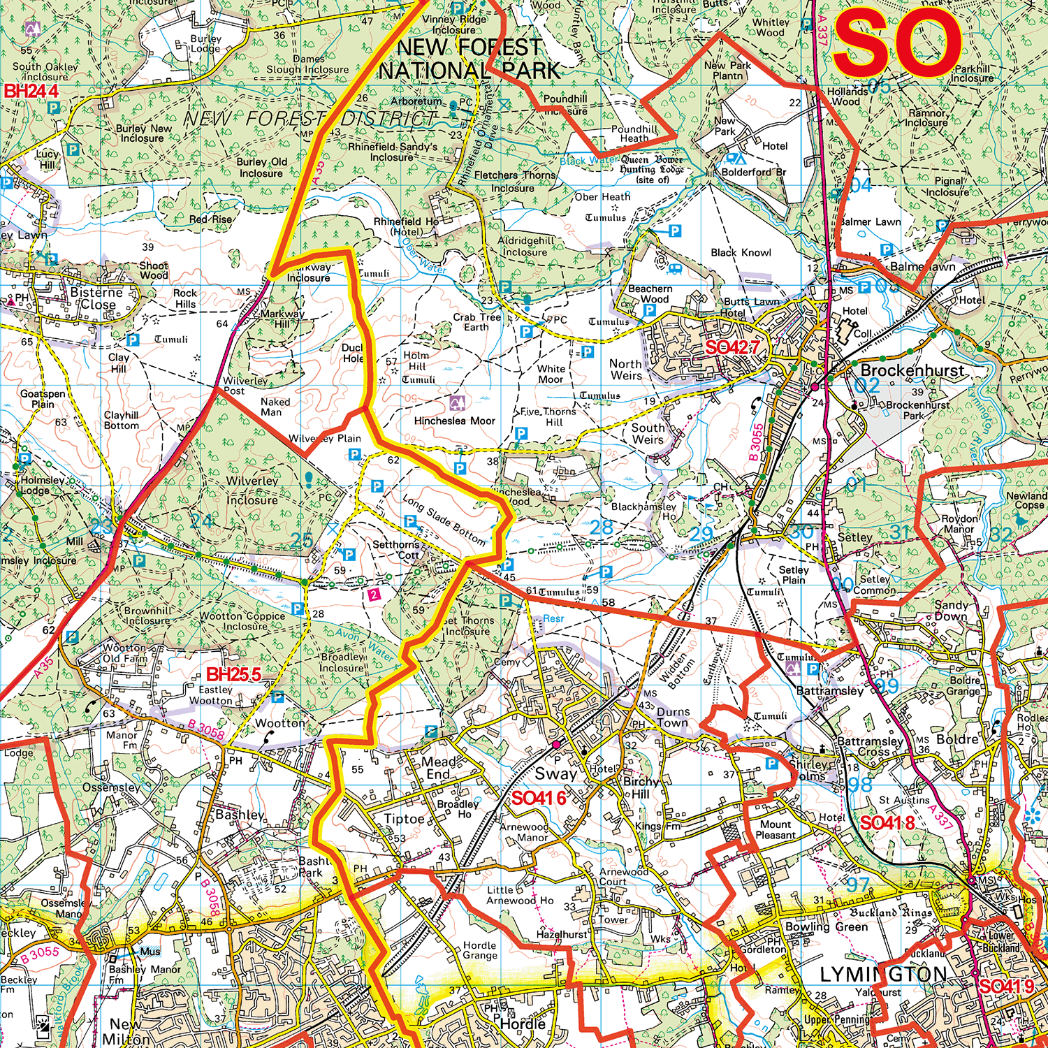 Bournemouth - BH - Postcode Sector Map (G21)