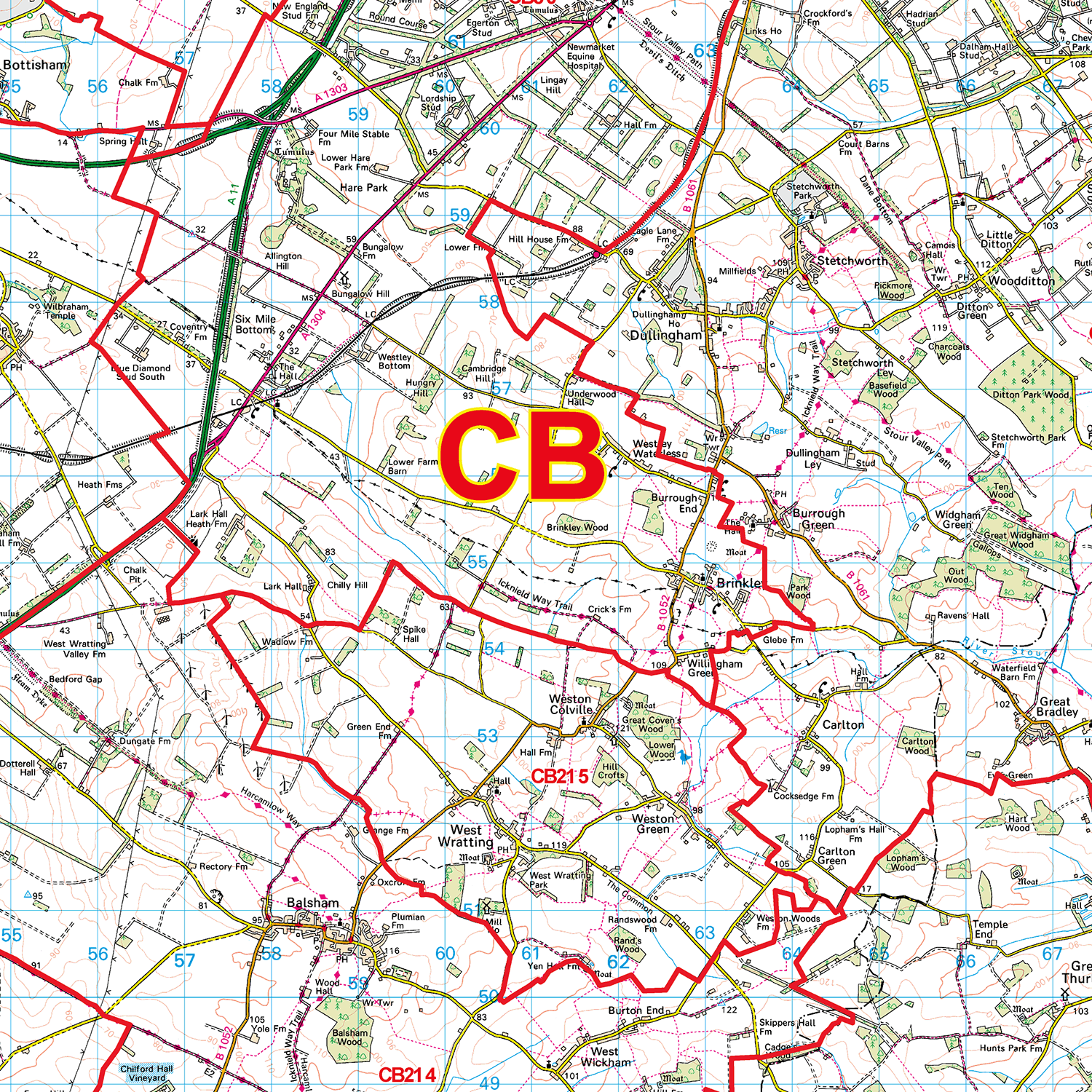 G22 Postcode Cambridge - CB - Postcode Sector Map (G22) – XYZ Maps