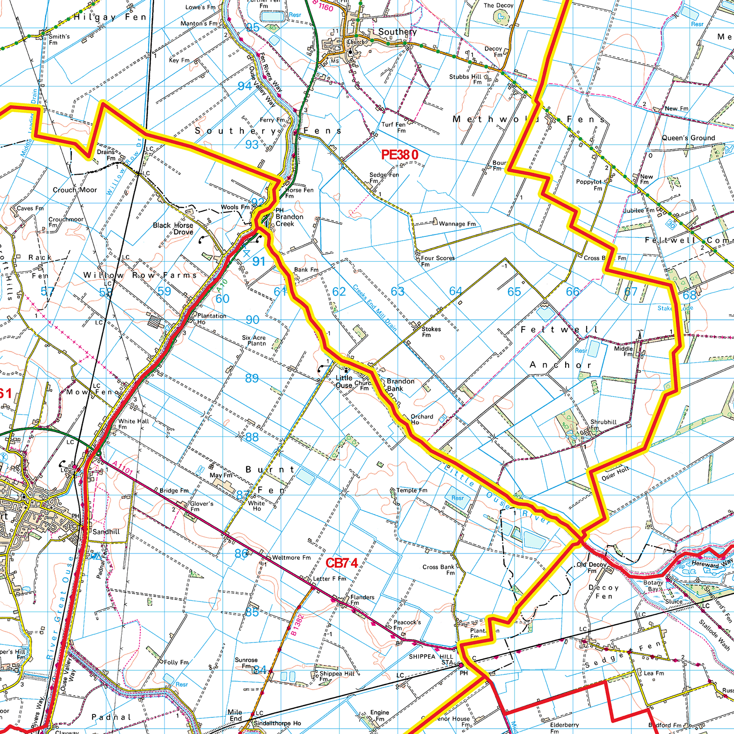 G22 Postcode Cambridge - CB - Postcode Sector Map (G22) – XYZ Maps