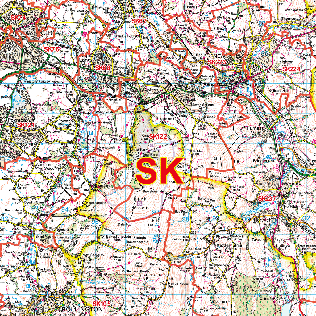 Stockport - SK - Postcode Sector Map (G24)