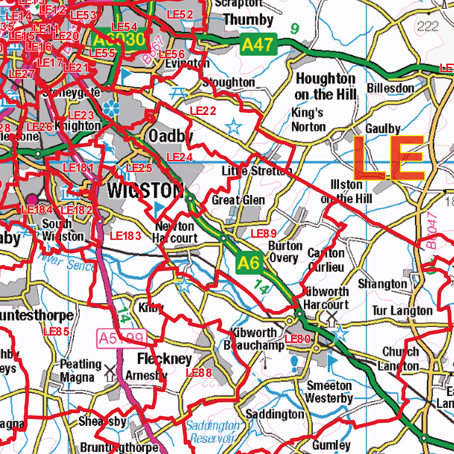 Northampton - NN - Postcode Sector Map (G25)