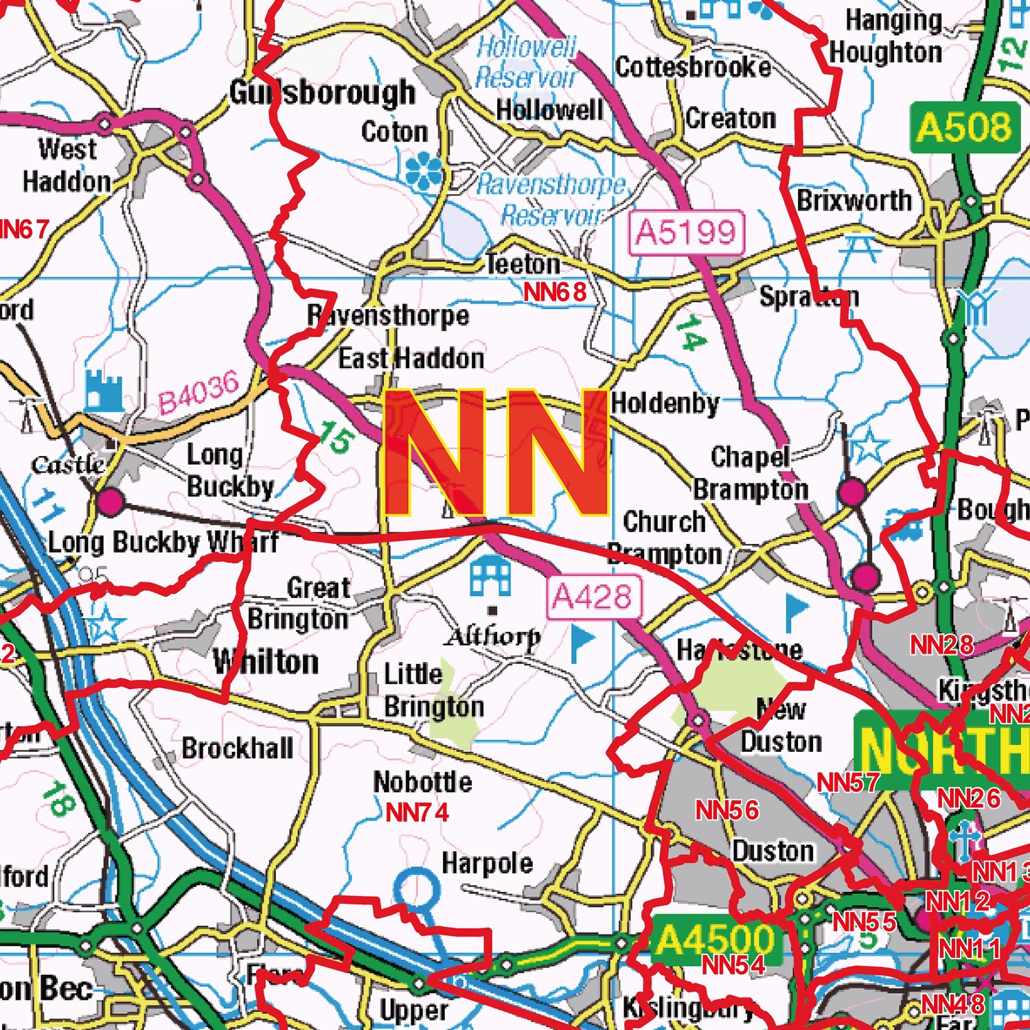 Northampton - NN - Postcode Sector Map (G25)
