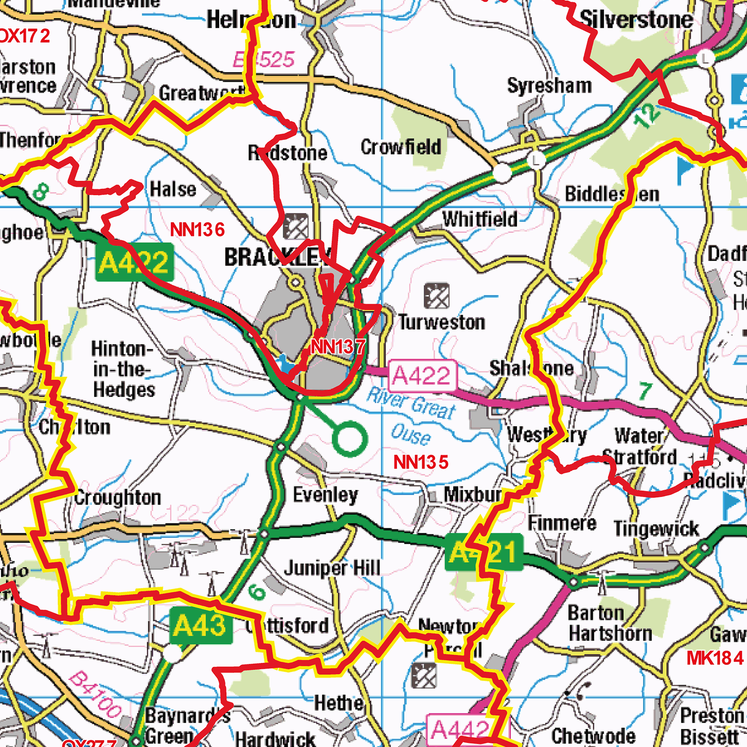 Northampton - NN - Postcode Sector Map (G25)