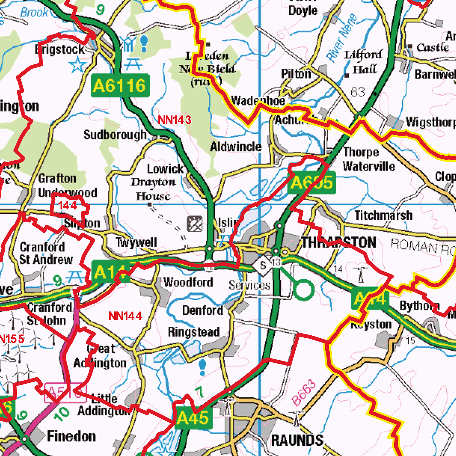 Northampton - NN - Postcode Sector Map (G25)