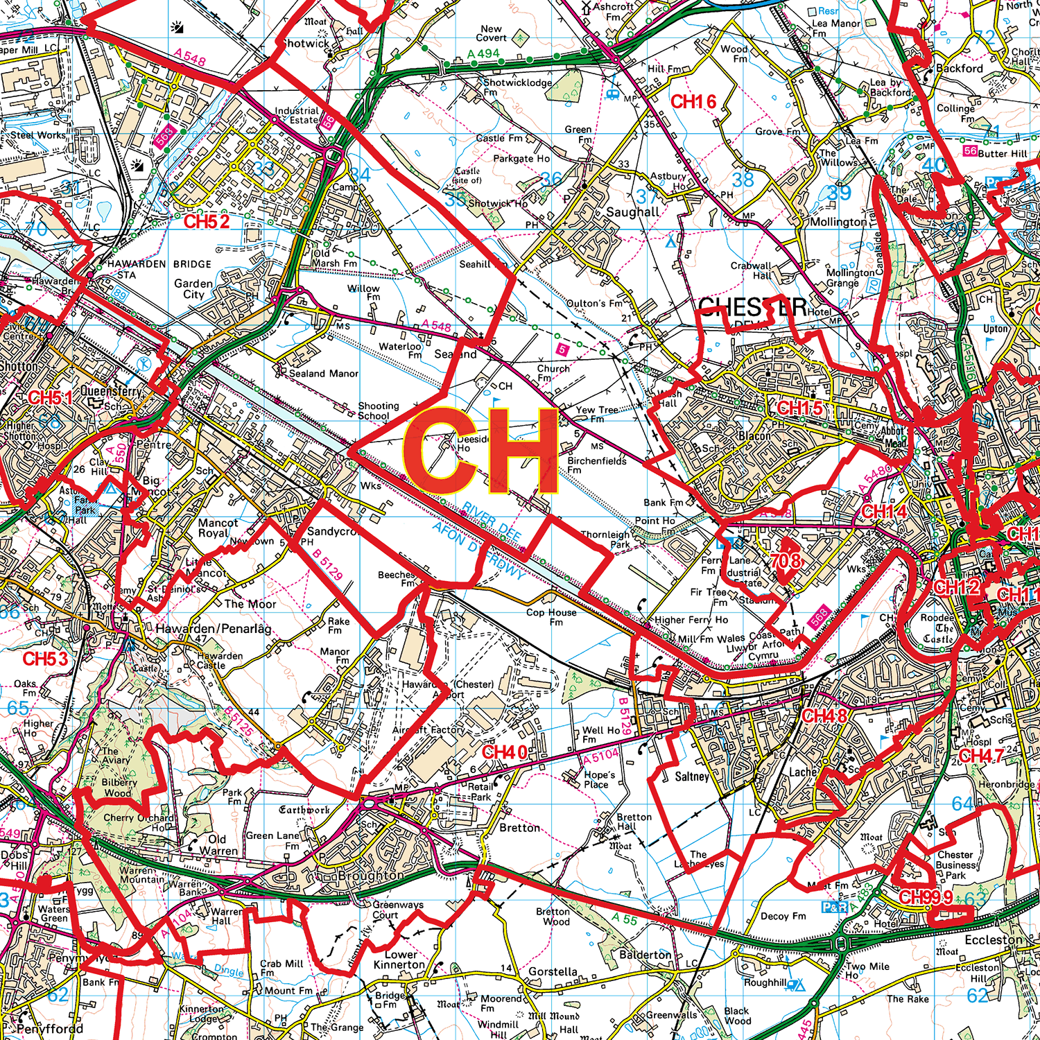 Chester - CH - Postcode Sector Map (G26)