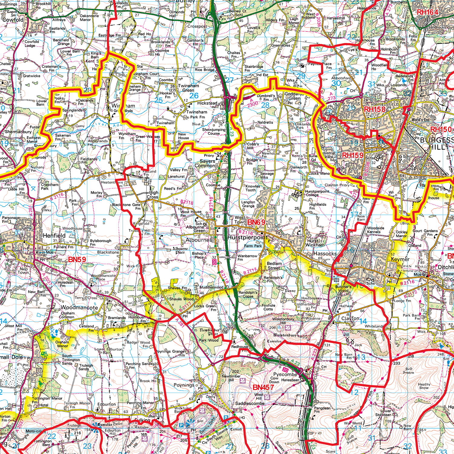 Brighton - BN - Postcode Sector Map (G27)