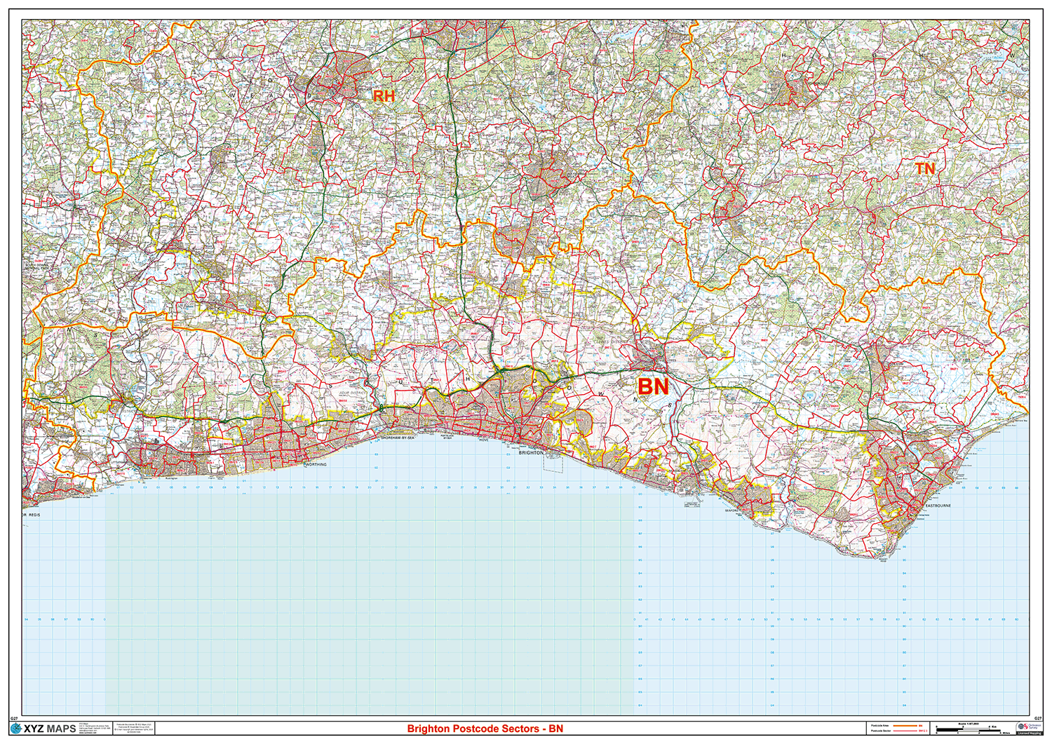 Brighton - BN - Postcode Sector Map (G27)