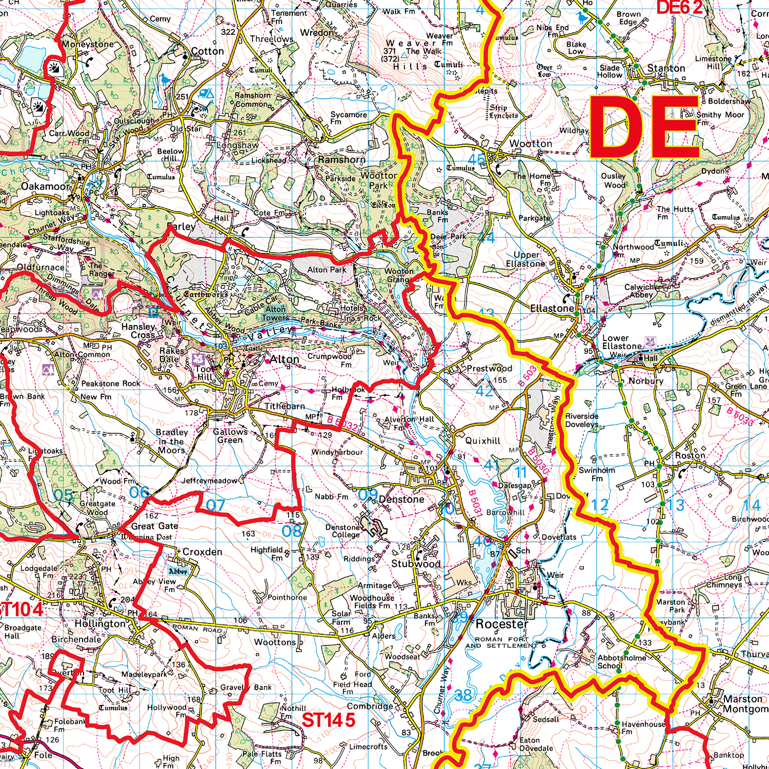 Stoke-on-Trent - ST - Postcode Sector Map (G28)