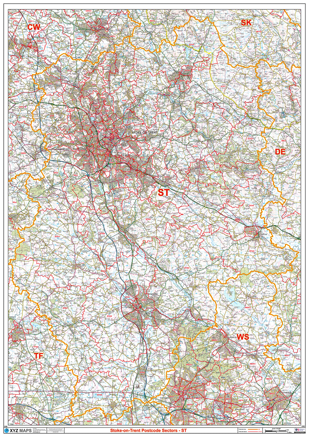 Stoke-on-Trent - ST - Postcode Sector Map (G28)