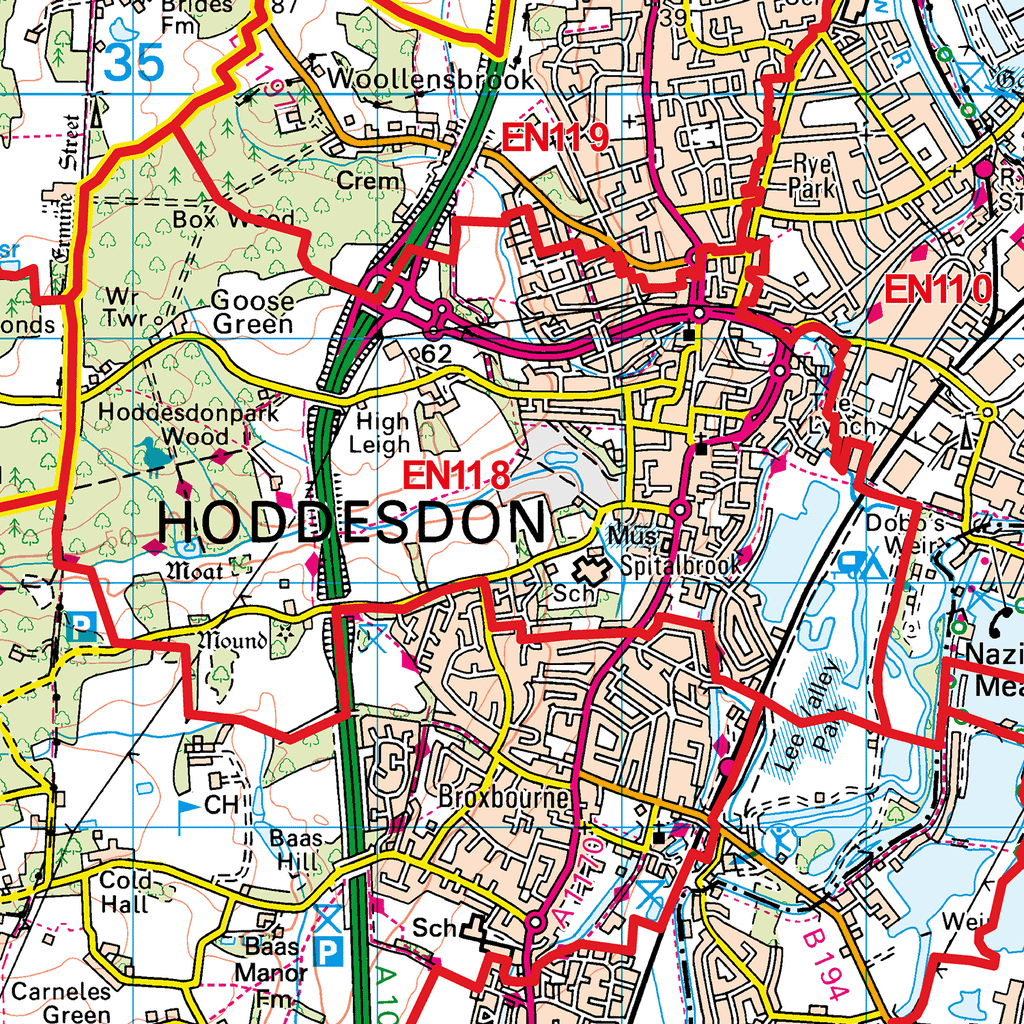 Enfield - EN - Postcode Sector Map (G29)