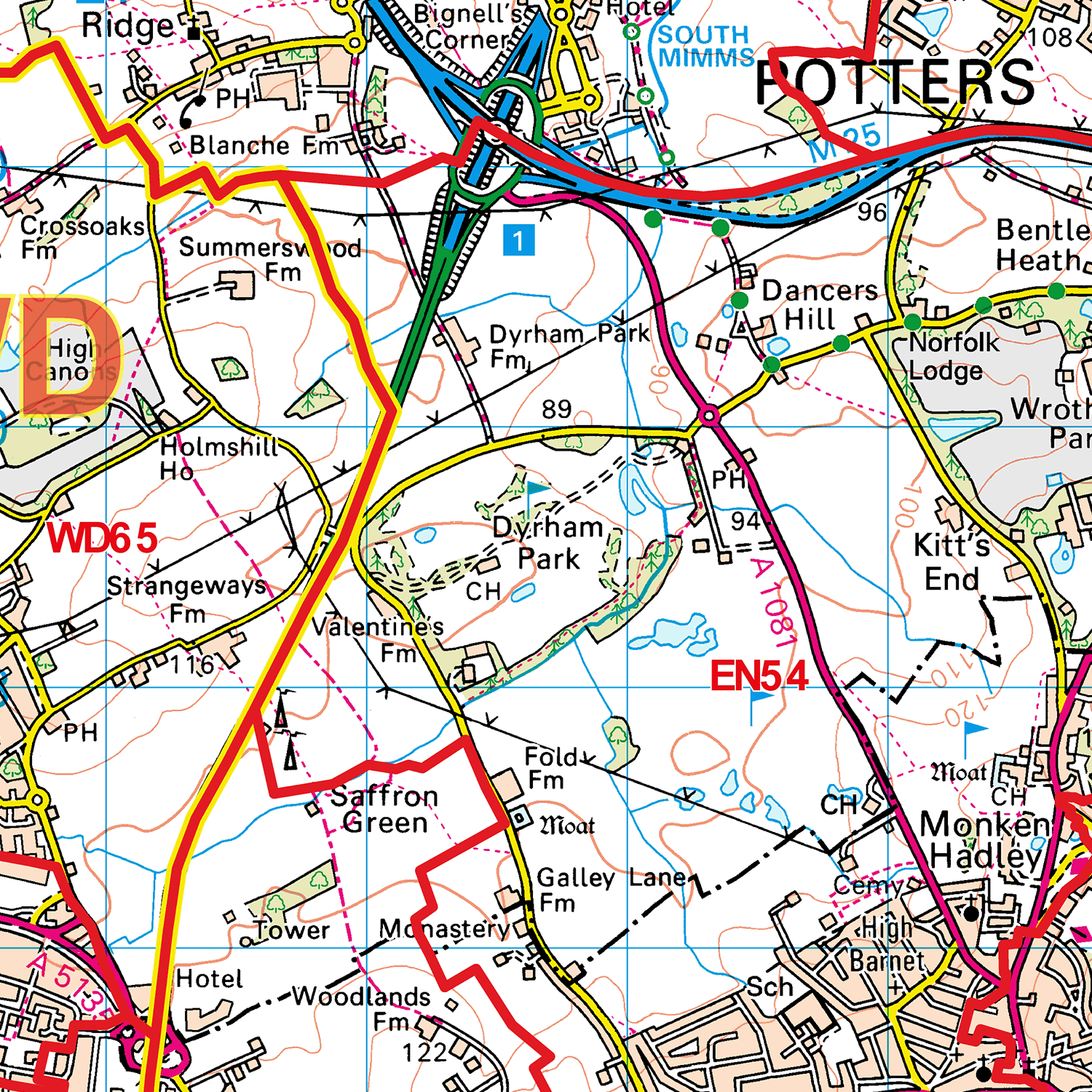 Enfield - EN - Postcode Sector Map (G29)