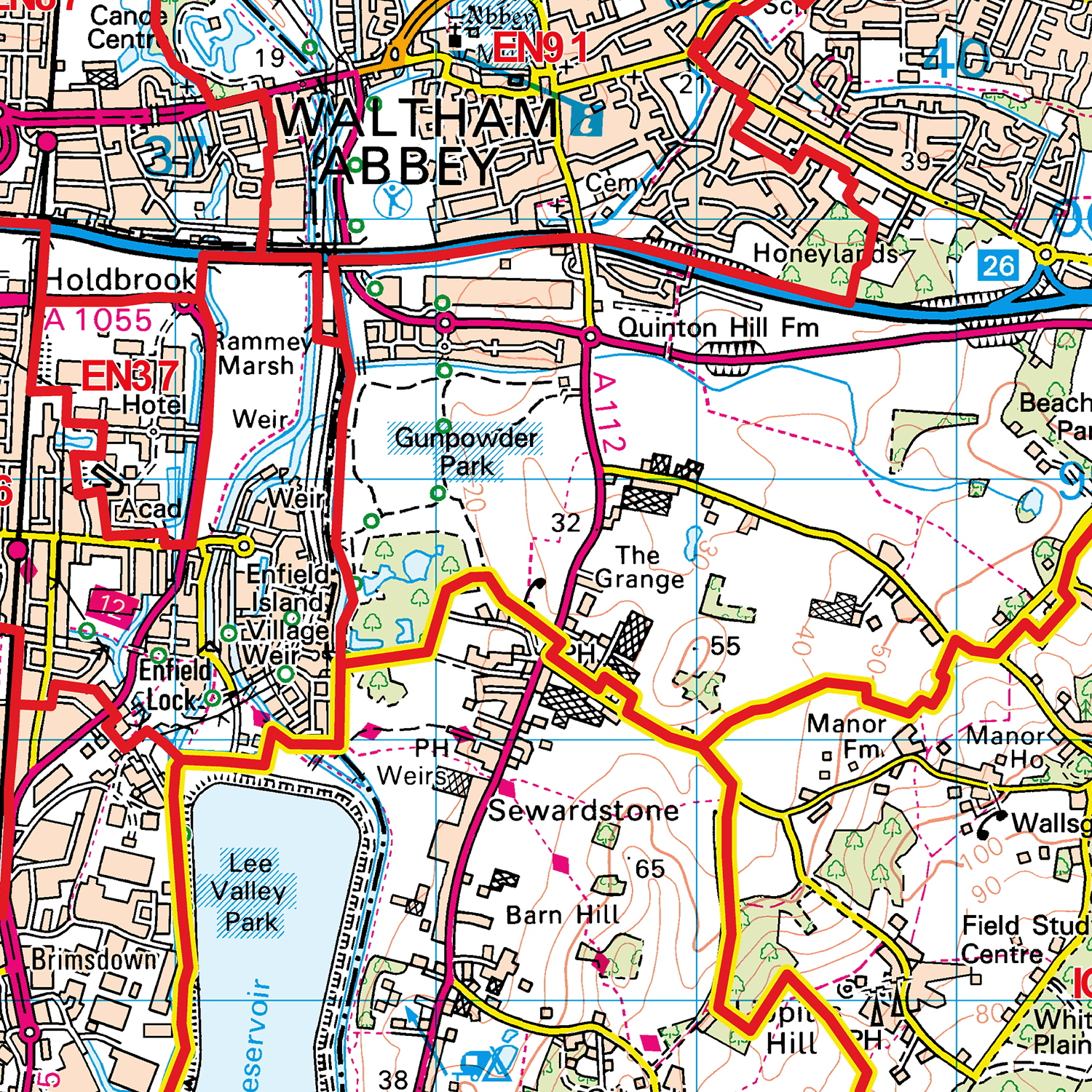 Enfield - EN - Postcode Sector Map (G29)