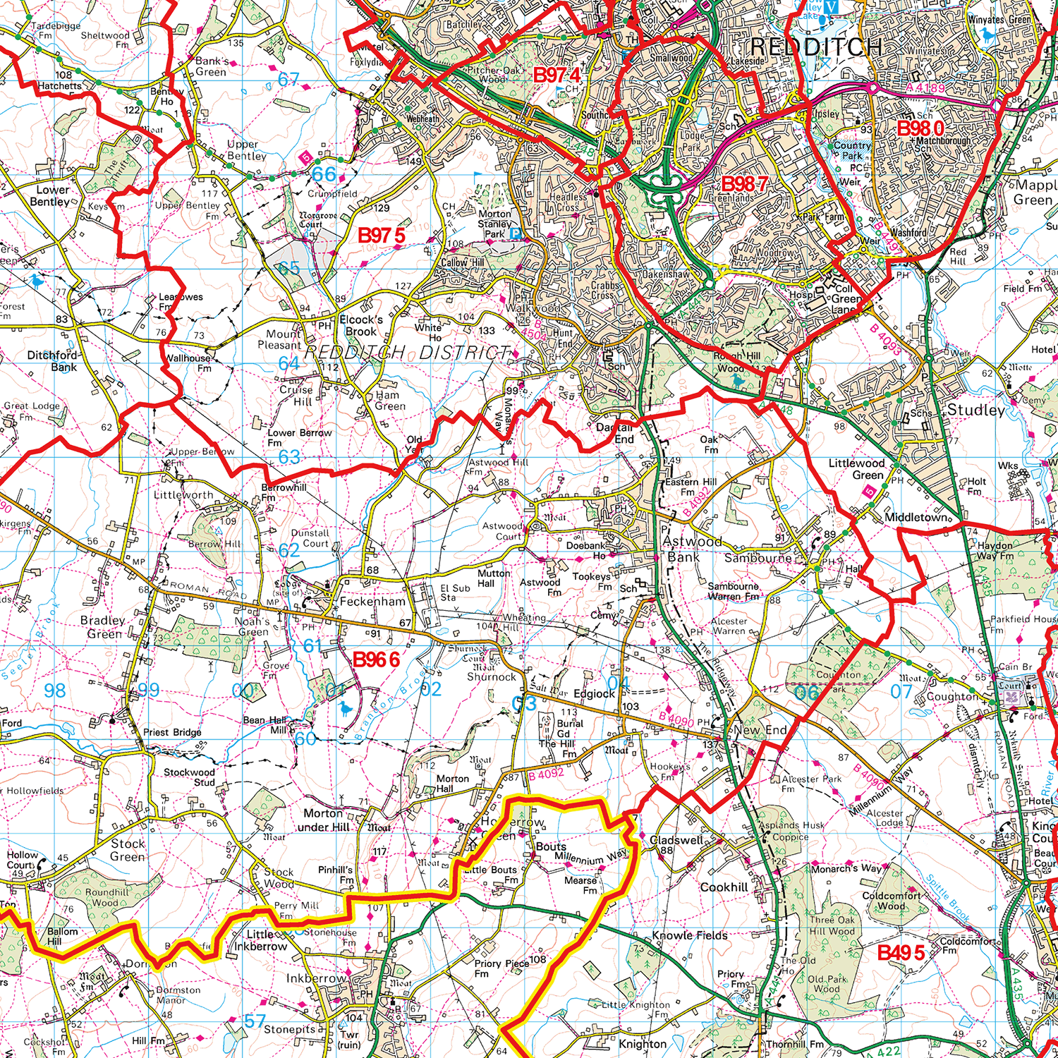 Birmingham - B- Postcode Sectors Map (G2)