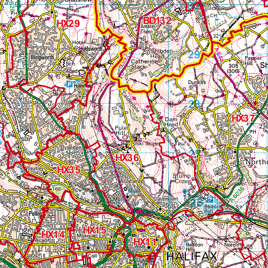 Halifax- HX - Postcode Sector Map (G30)