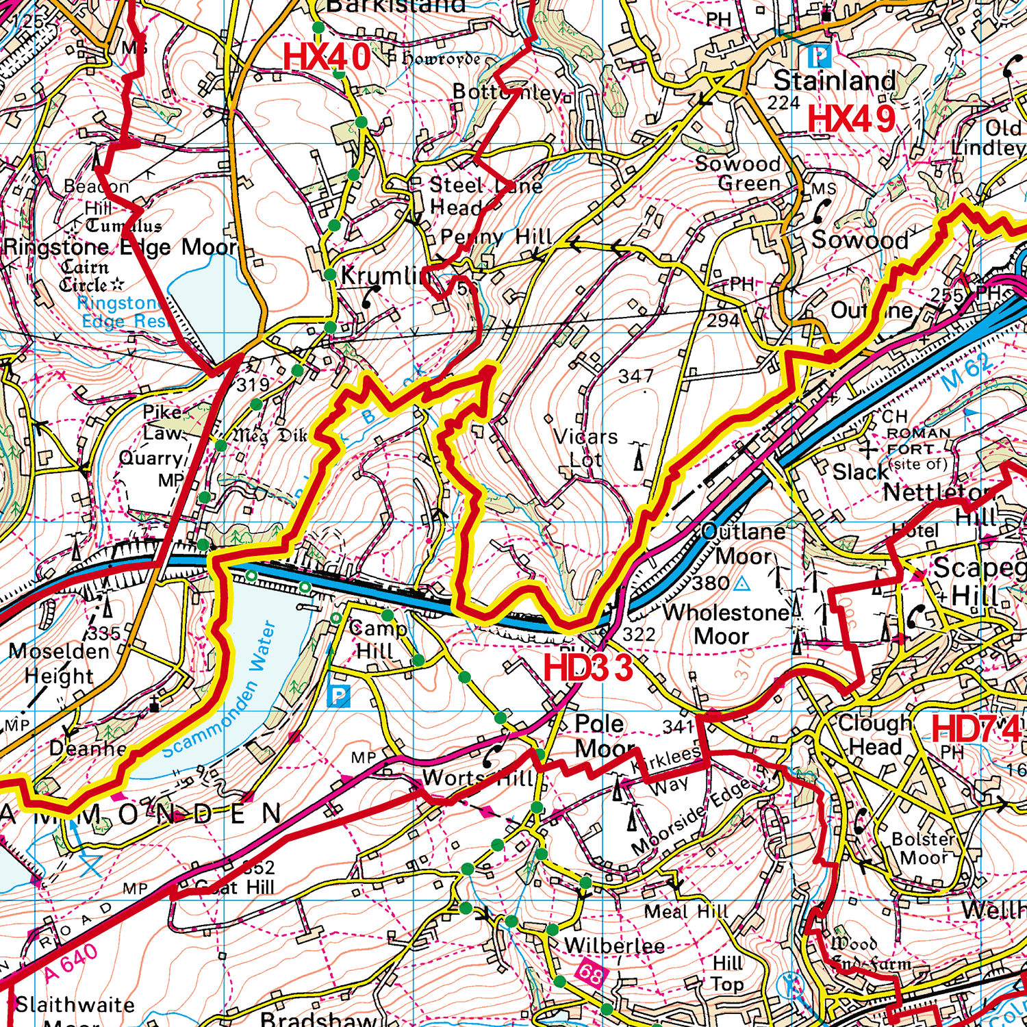 Halifax- HX - Postcode Sector Map (G30)