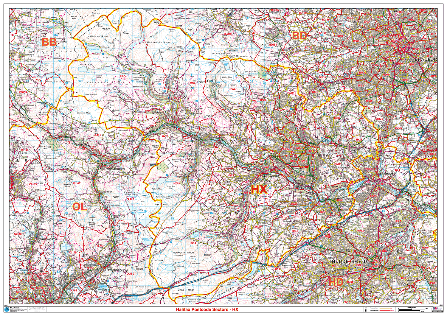 Halifax- HX - Postcode Sector Map (G30)