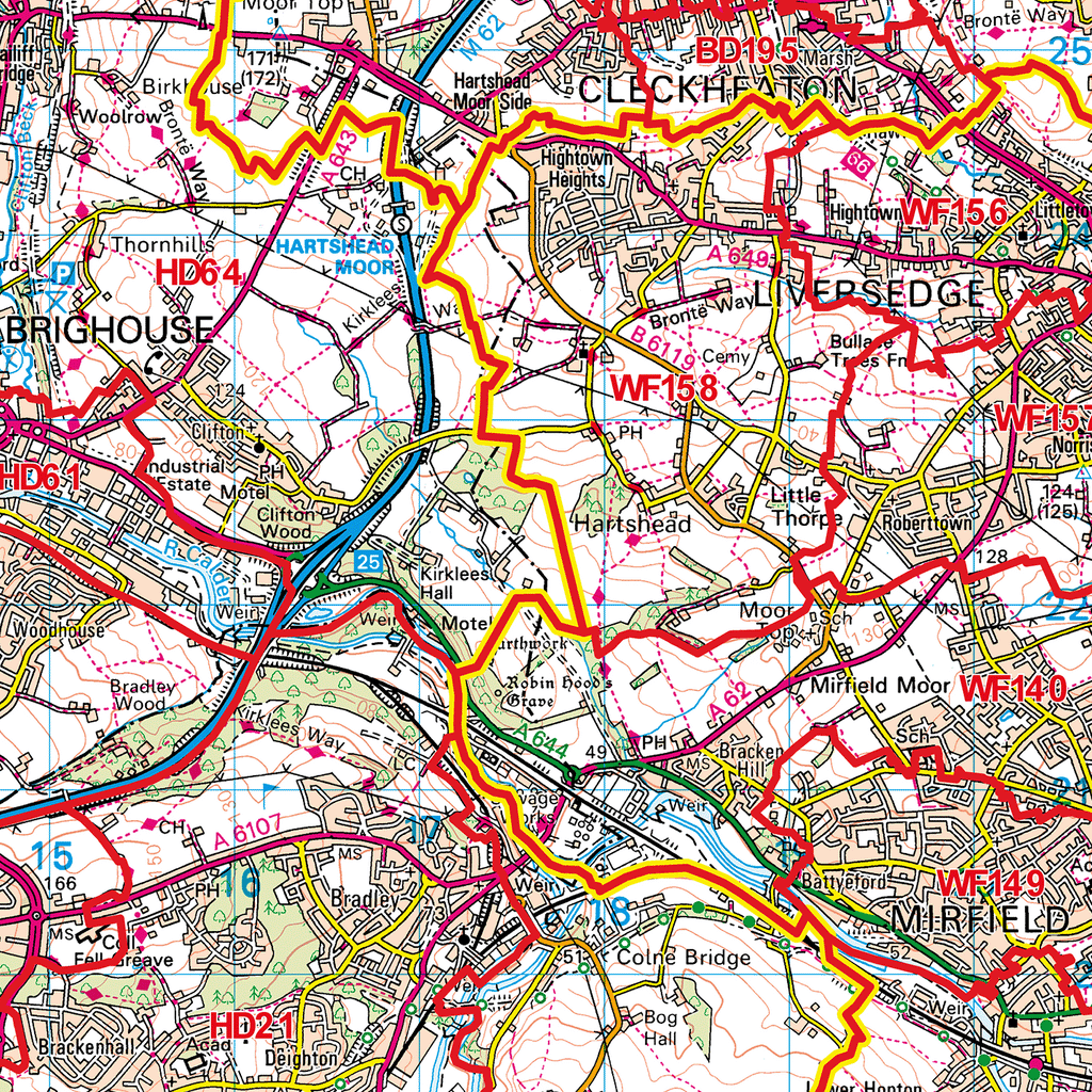 Huddersfield - HD - Postcode Sector Map (G31)