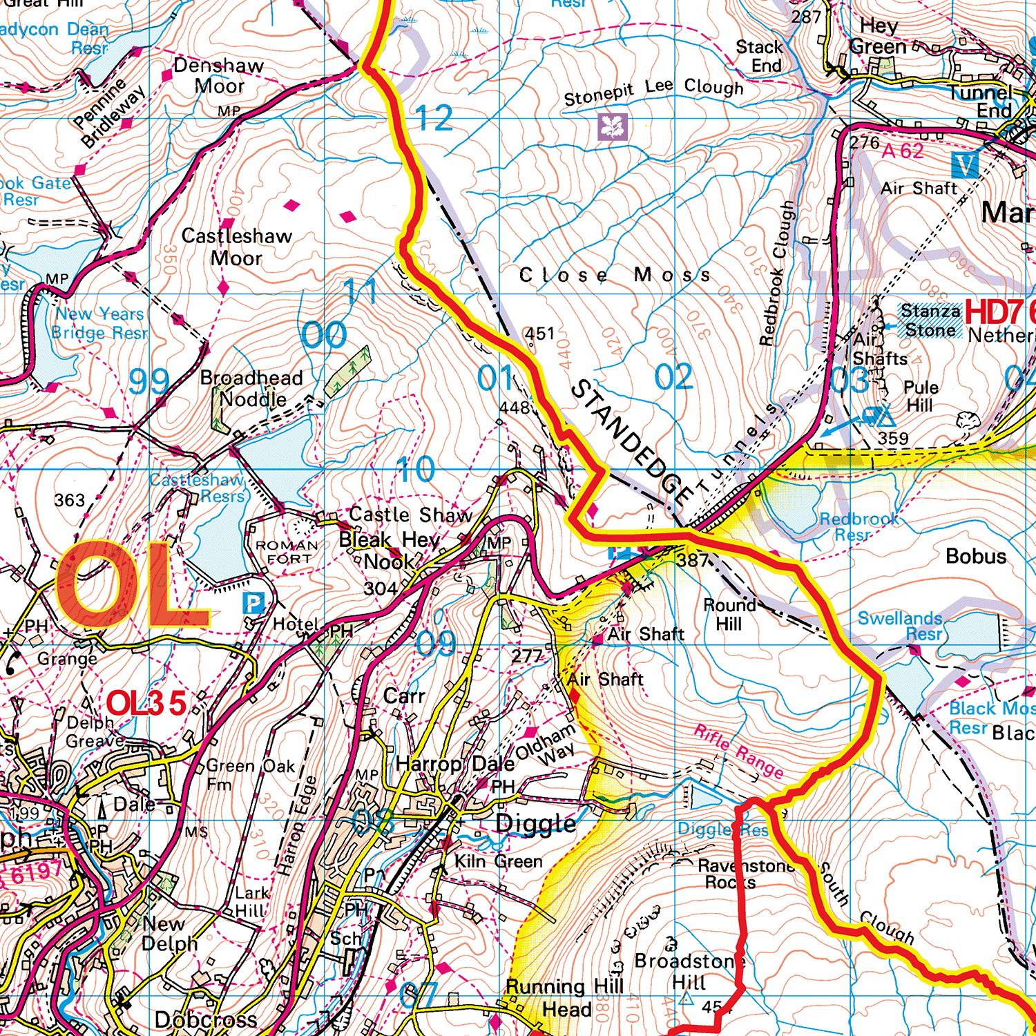 Huddersfield - HD - Postcode Sector Map (G31)