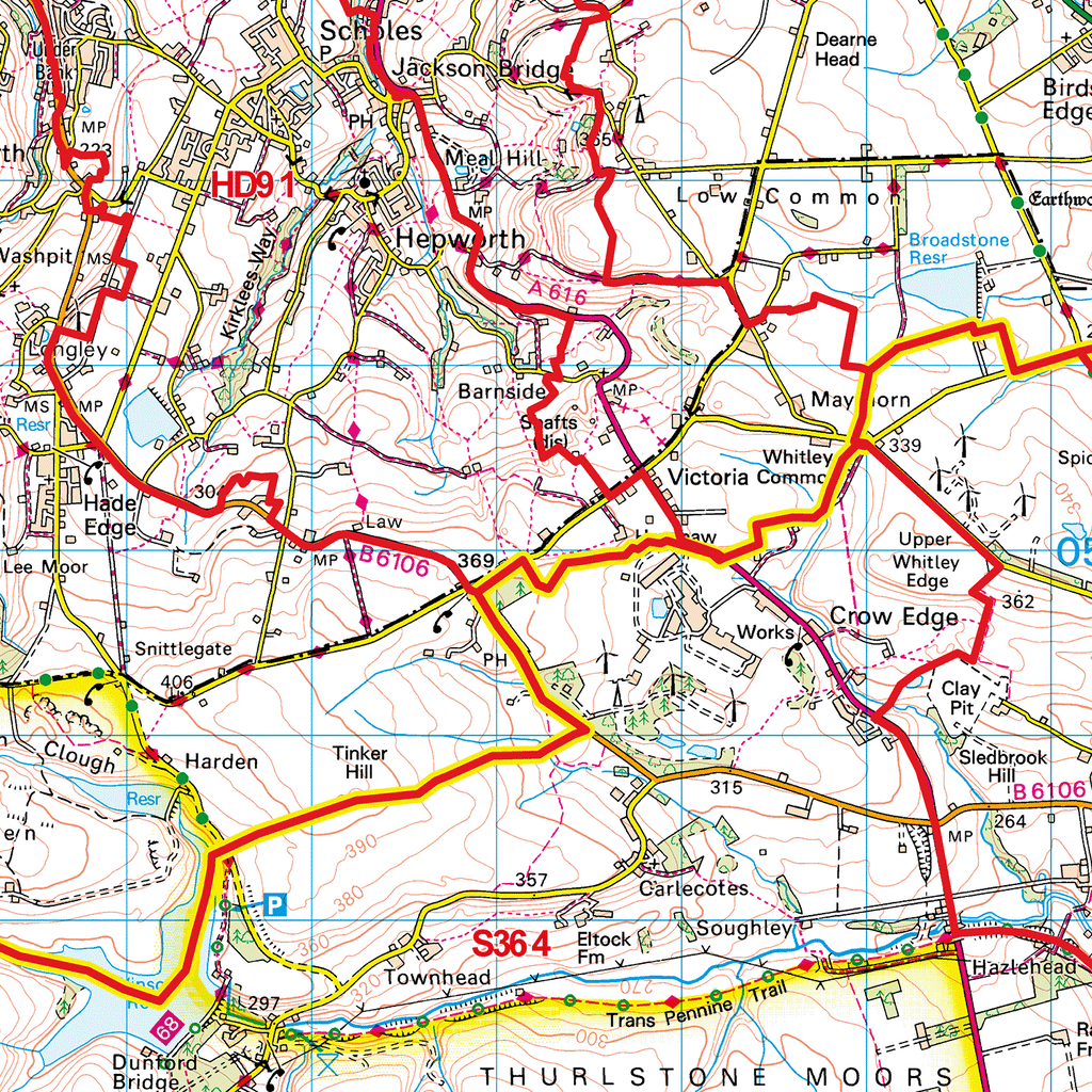 Huddersfield - HD - Postcode Sector Map (G31)