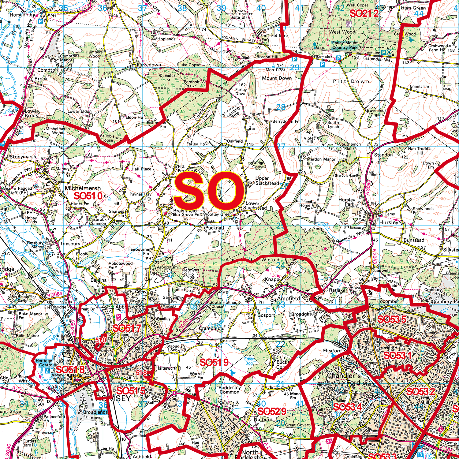 Southampton - SO - Postcode Sector Map (G35)