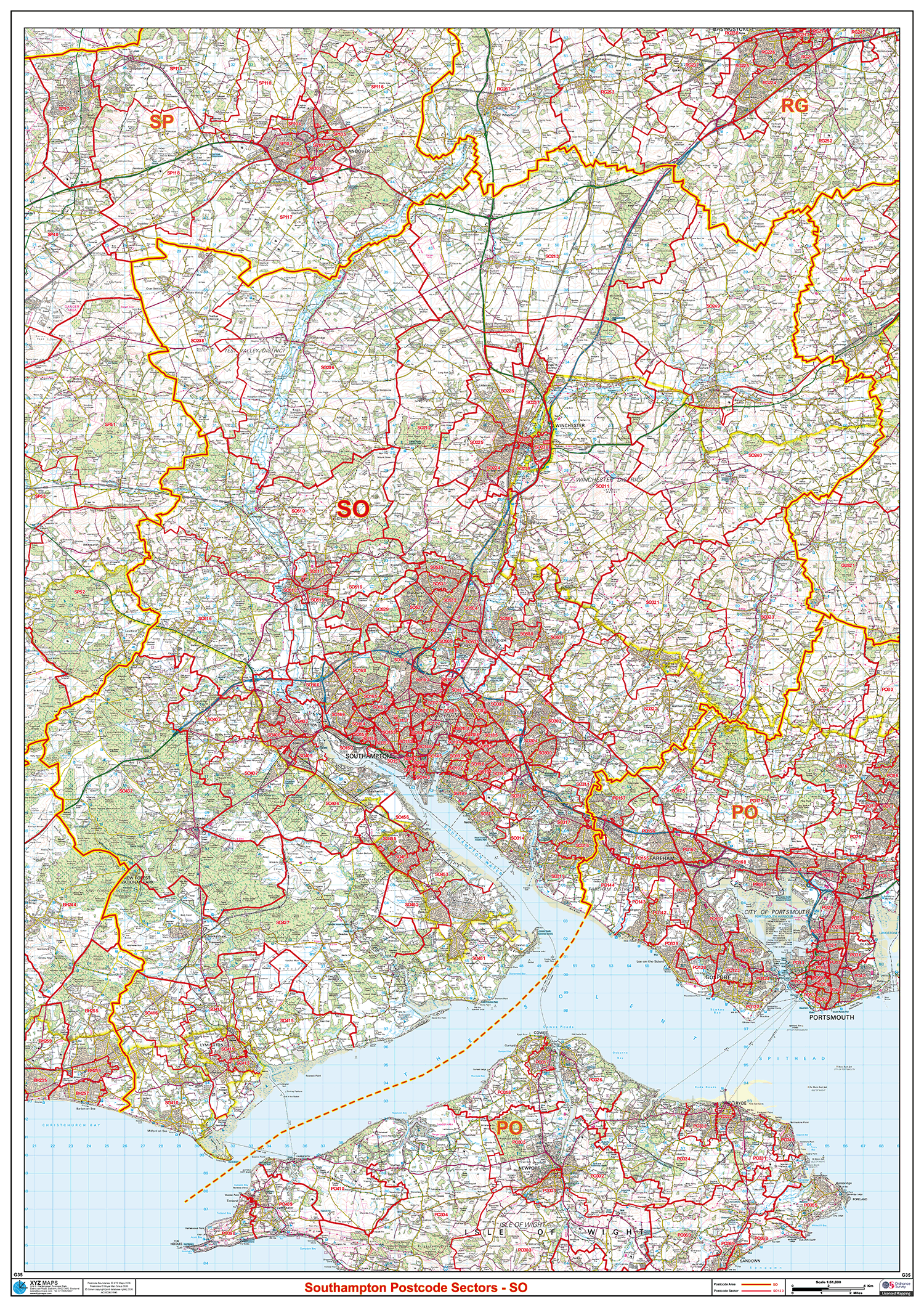 Southampton - SO - Postcode Sector Map (G35)