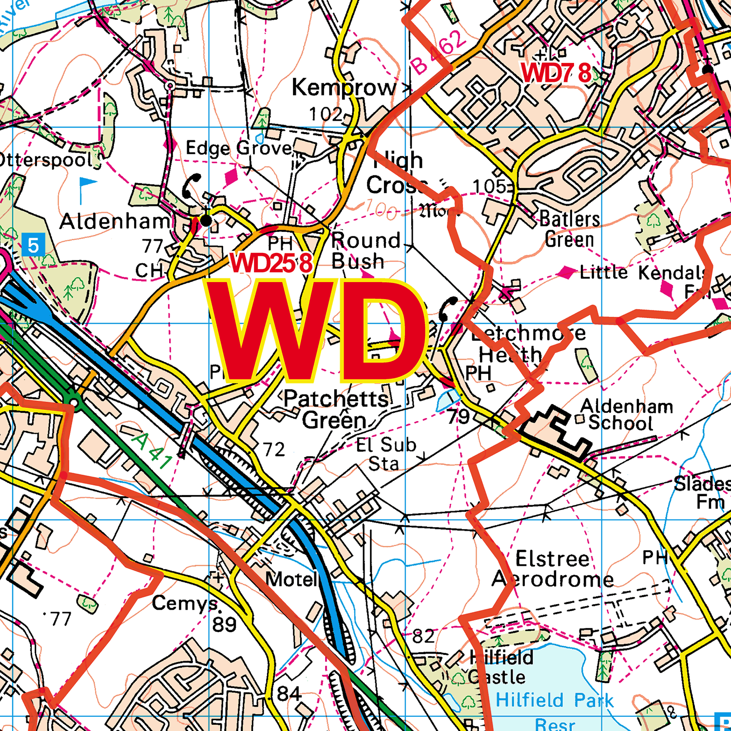 Watford - WD - Postcode Sector Map (G36)
