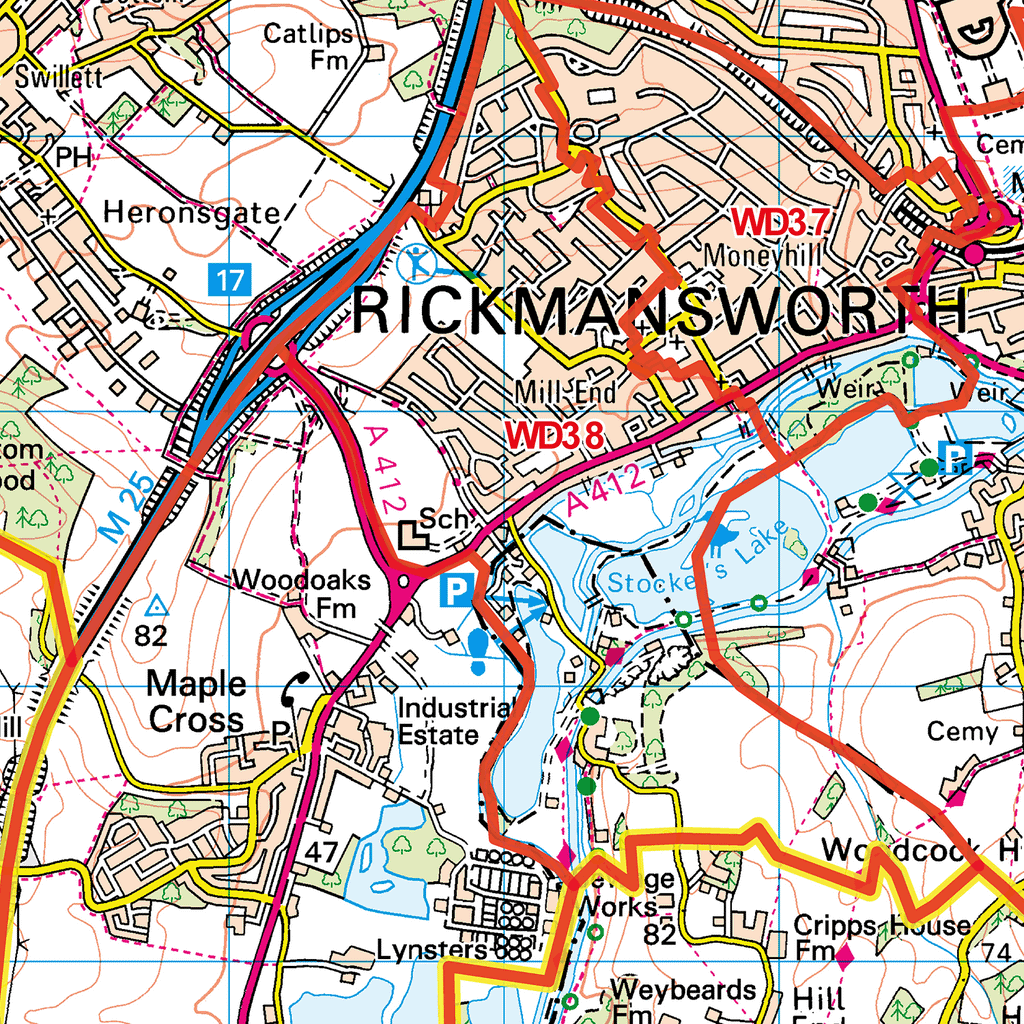 Watford - WD - Postcode Sector Map (G36)