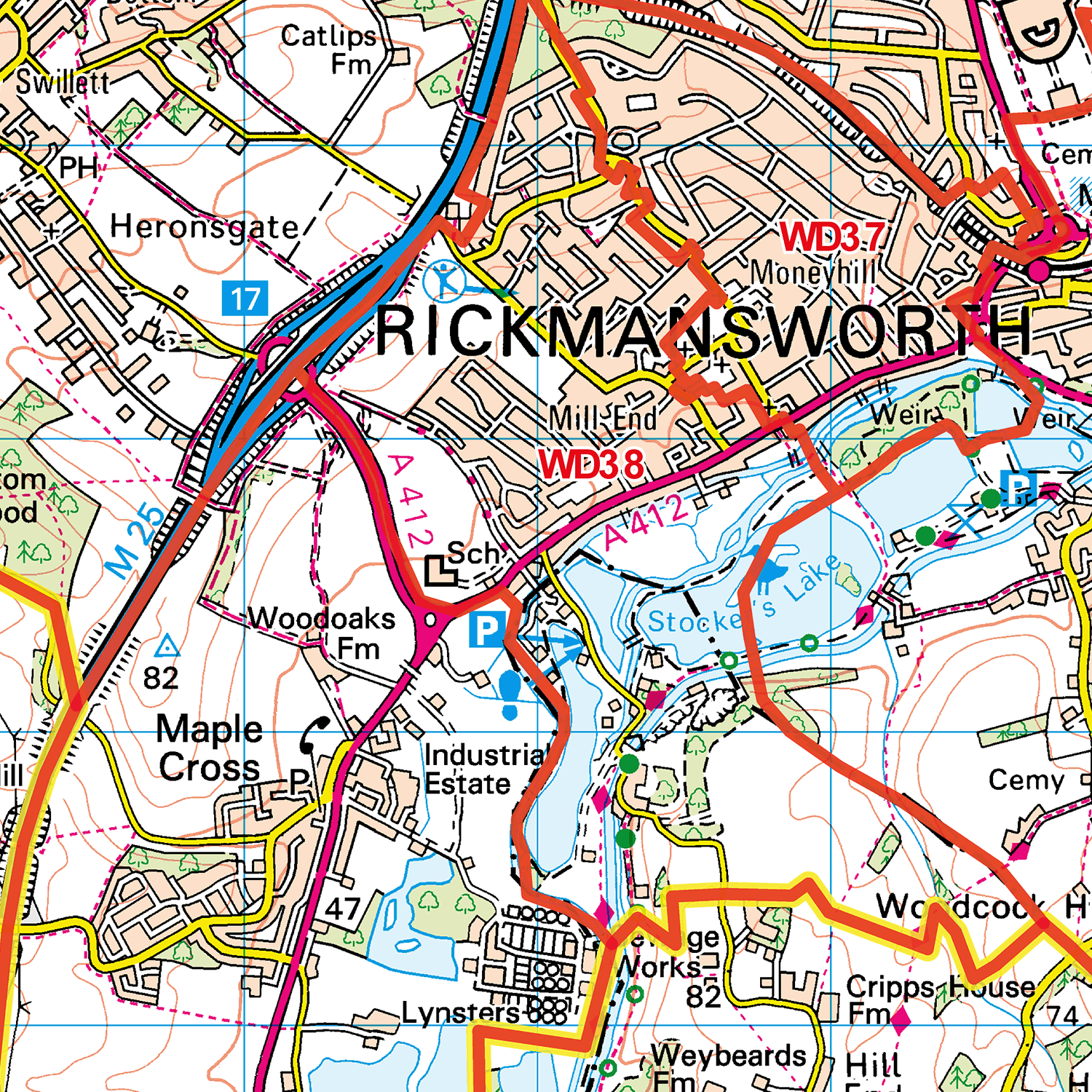 Watford - WD - Postcode Sector Map (G36)