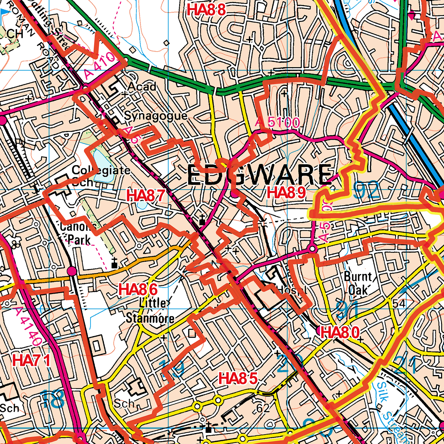 Watford - WD - Postcode Sector Map (G36)