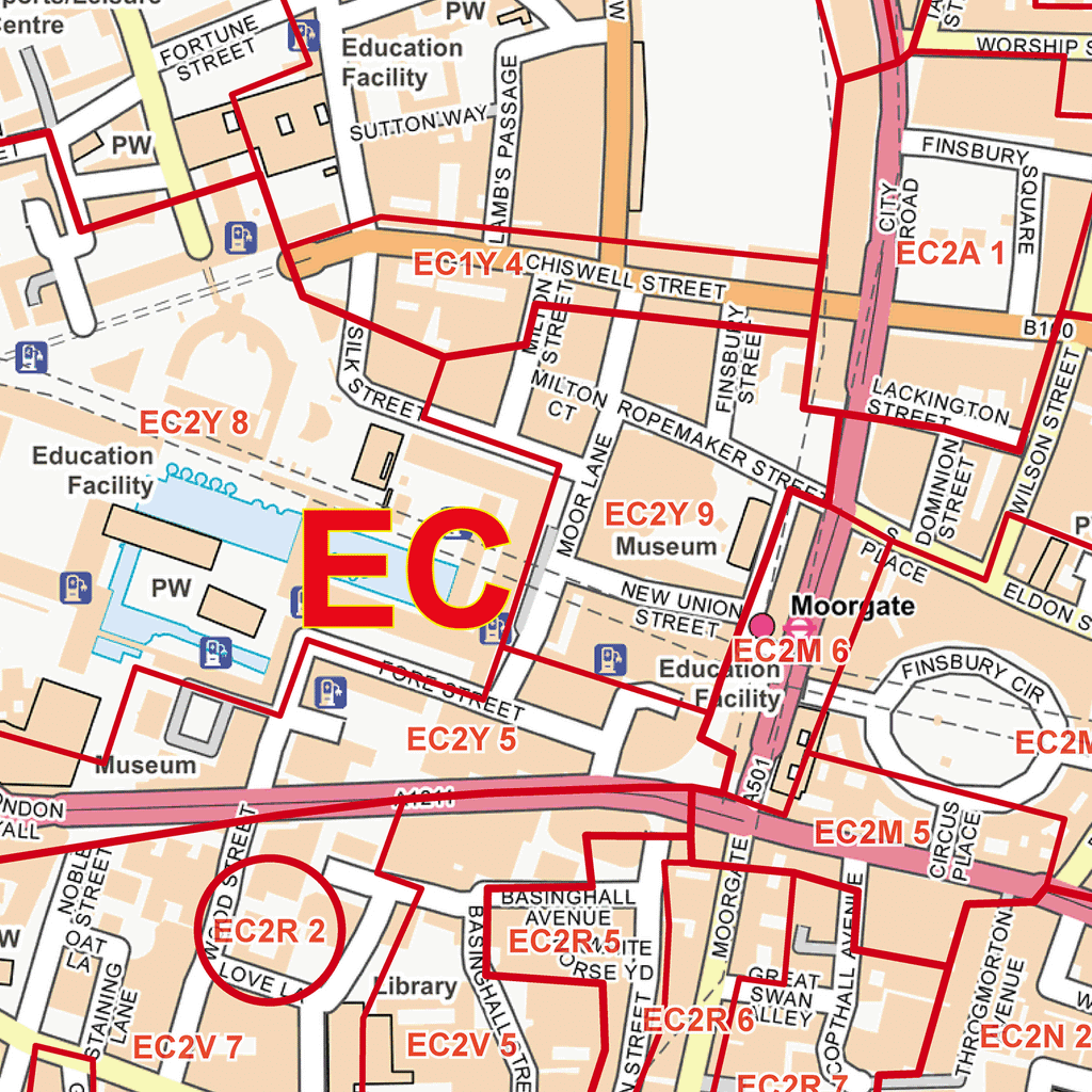 East City London - EC - Postcode Sector Map (G37)