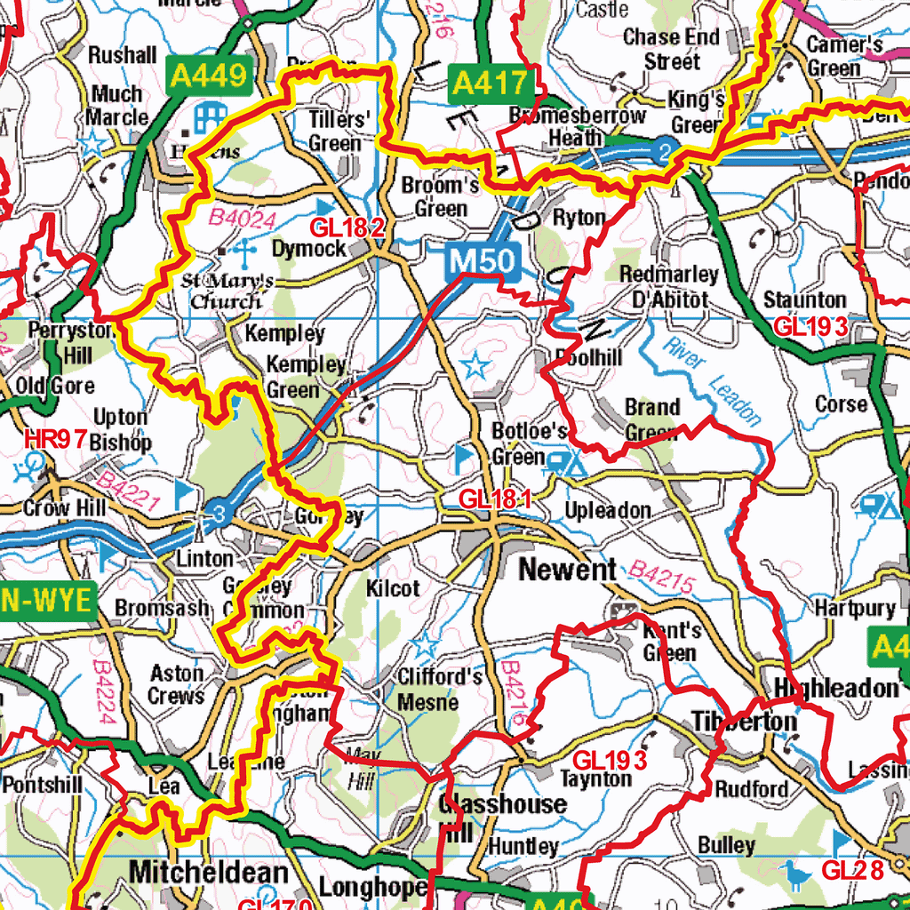 Gloucester - GL - Postcode Sector Map (G38)