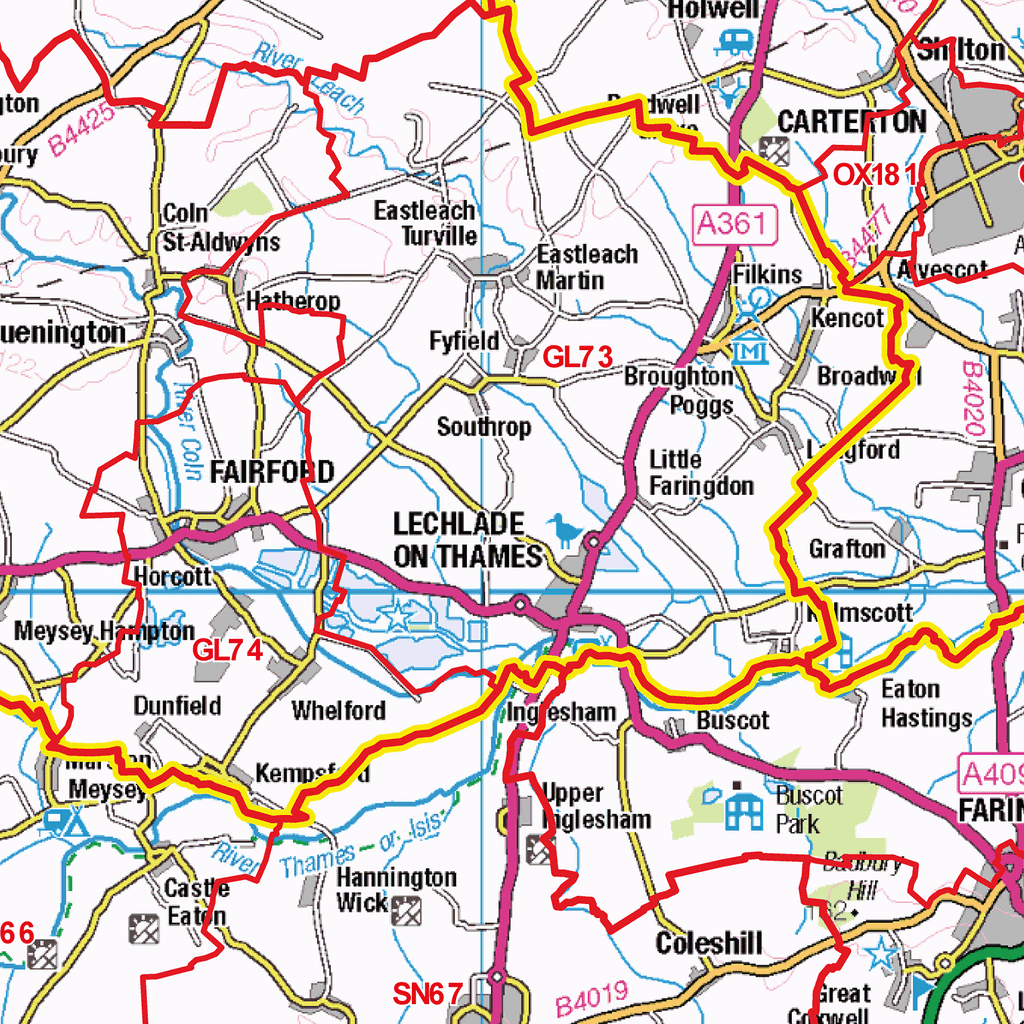 Gloucester - GL - Postcode Sector Map (G38)