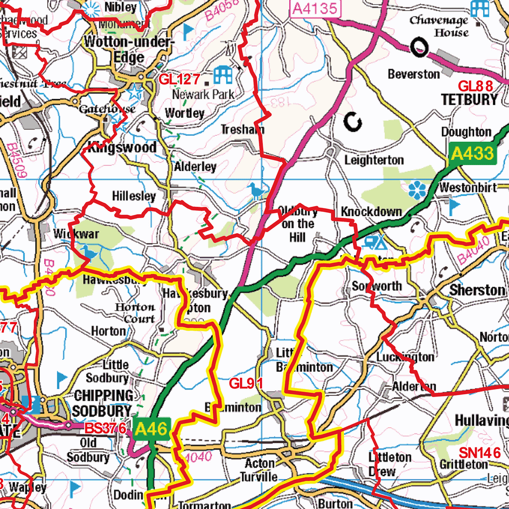 Gloucester - GL - Postcode Sector Map (G38)