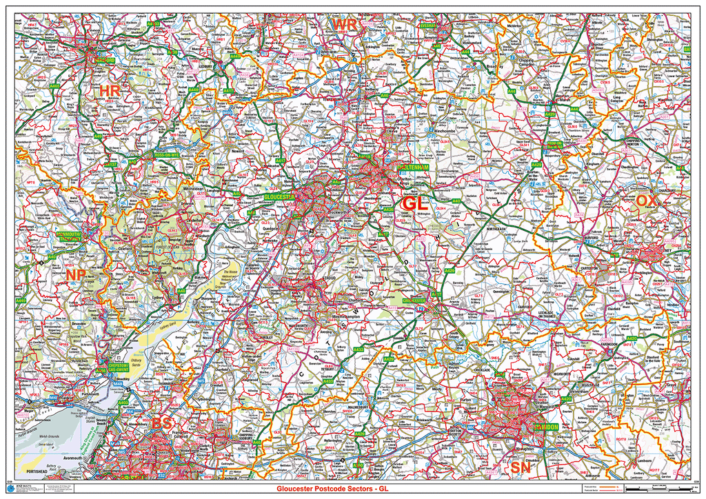 Gloucester - GL - Postcode Sector Map (G38)