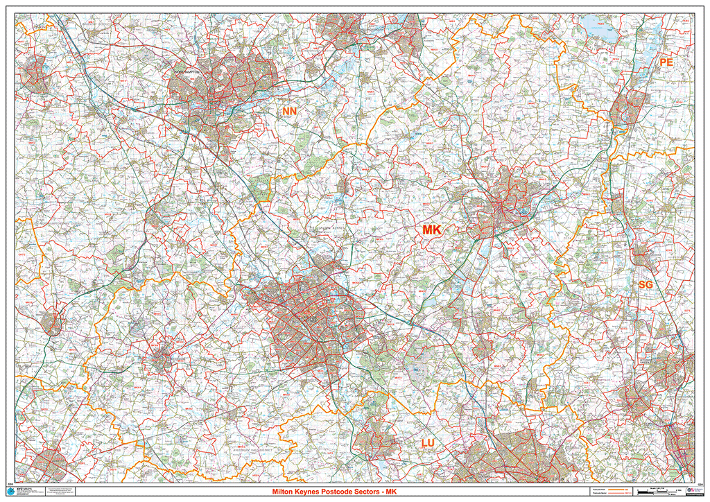 Milton Keynes - MK - Postcode Sector Map (G39)
