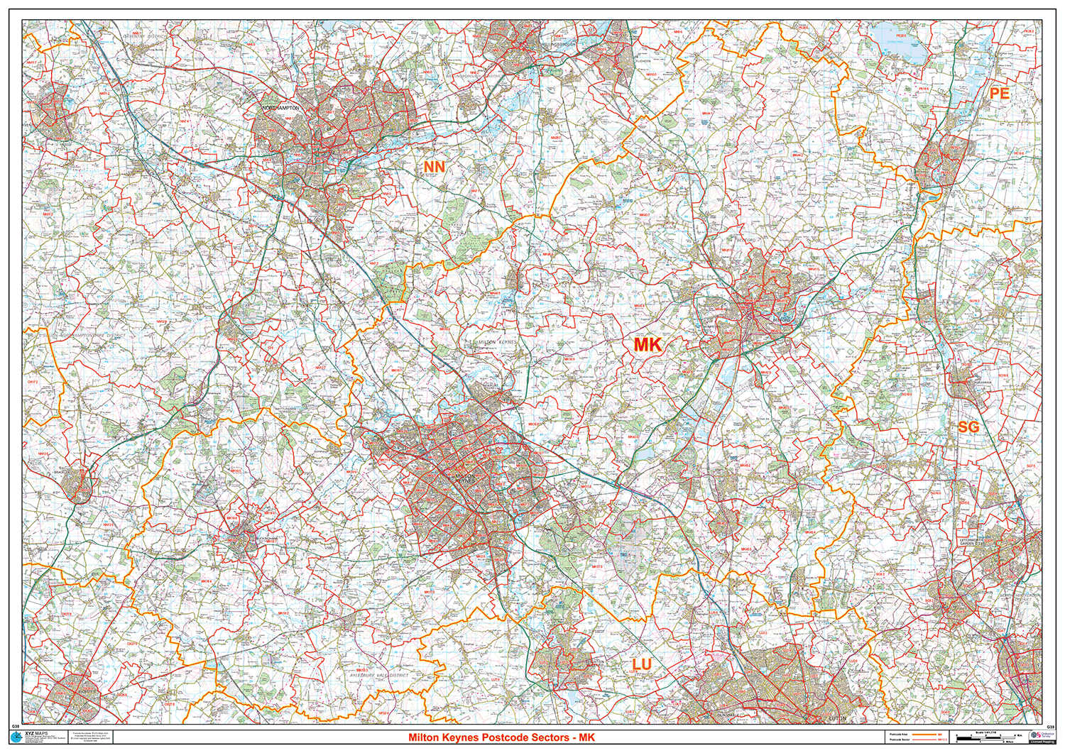 Milton Keynes - MK - Postcode Sector Map (G39)