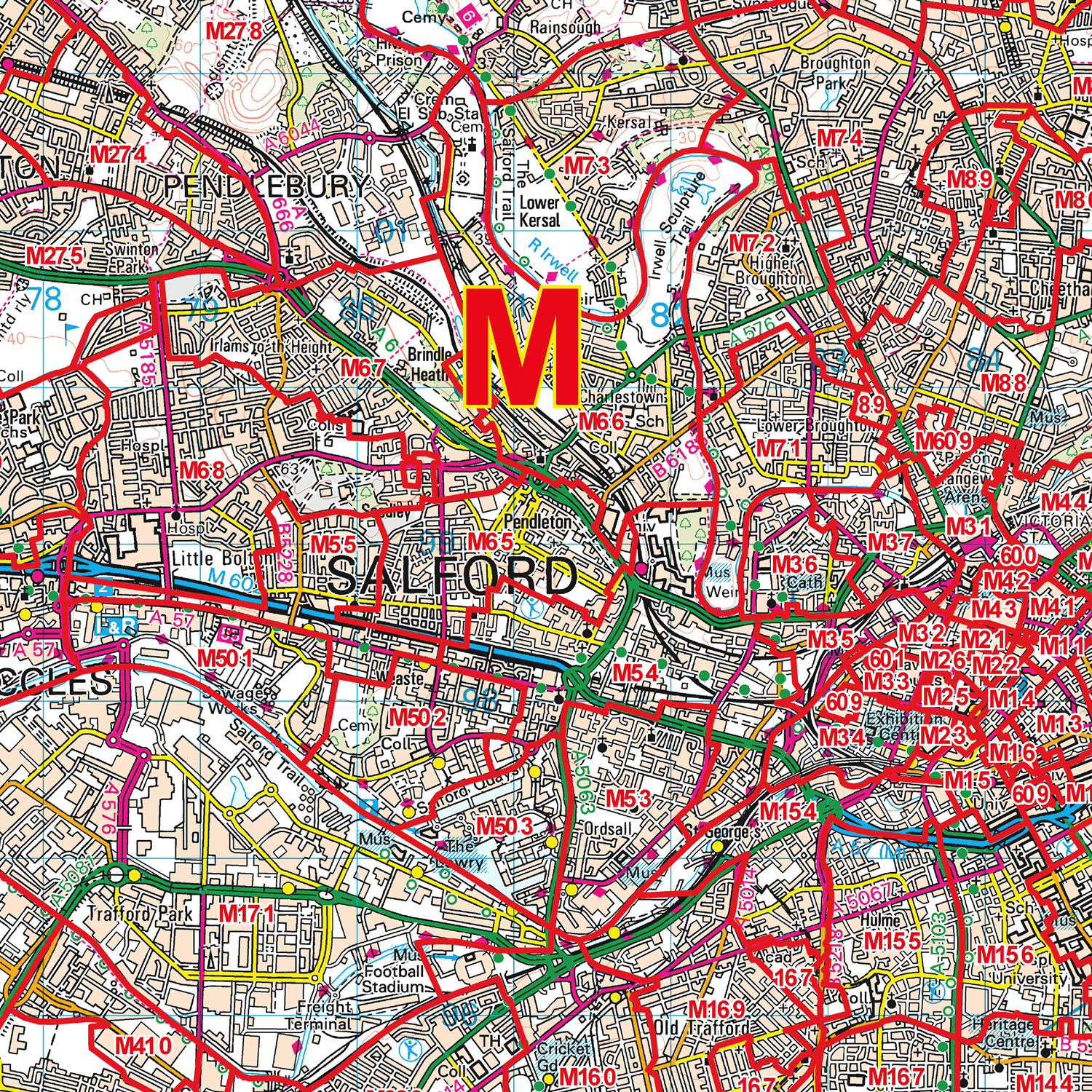 Manchester - M - Postcode Sectors Map (G3)