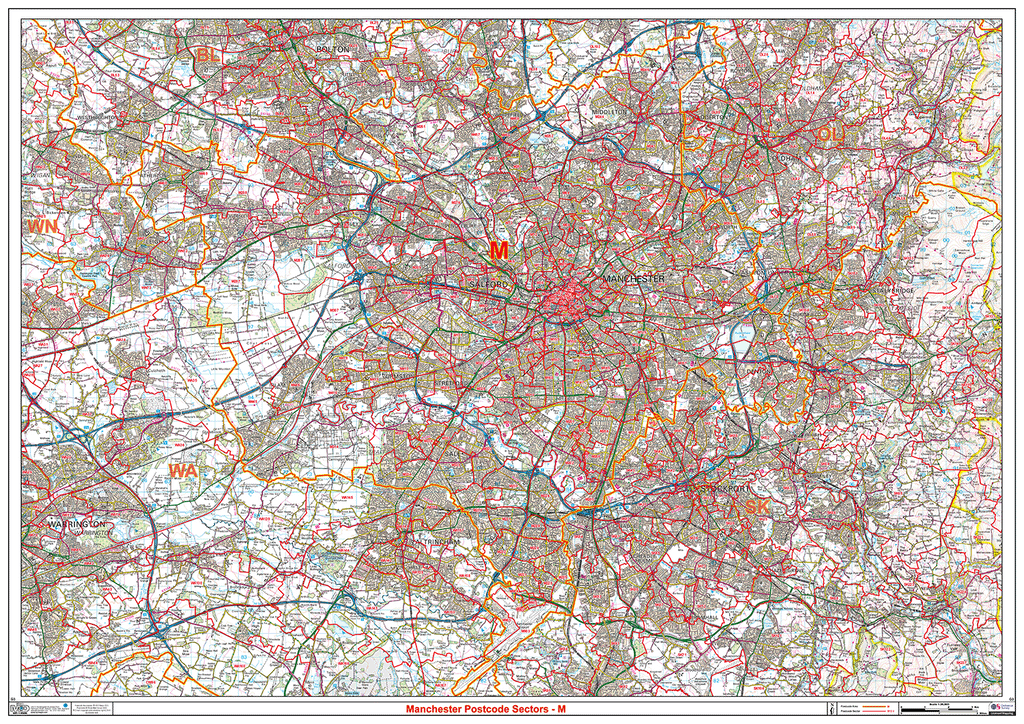 Manchester - M - Postcode Sectors Map (G3)