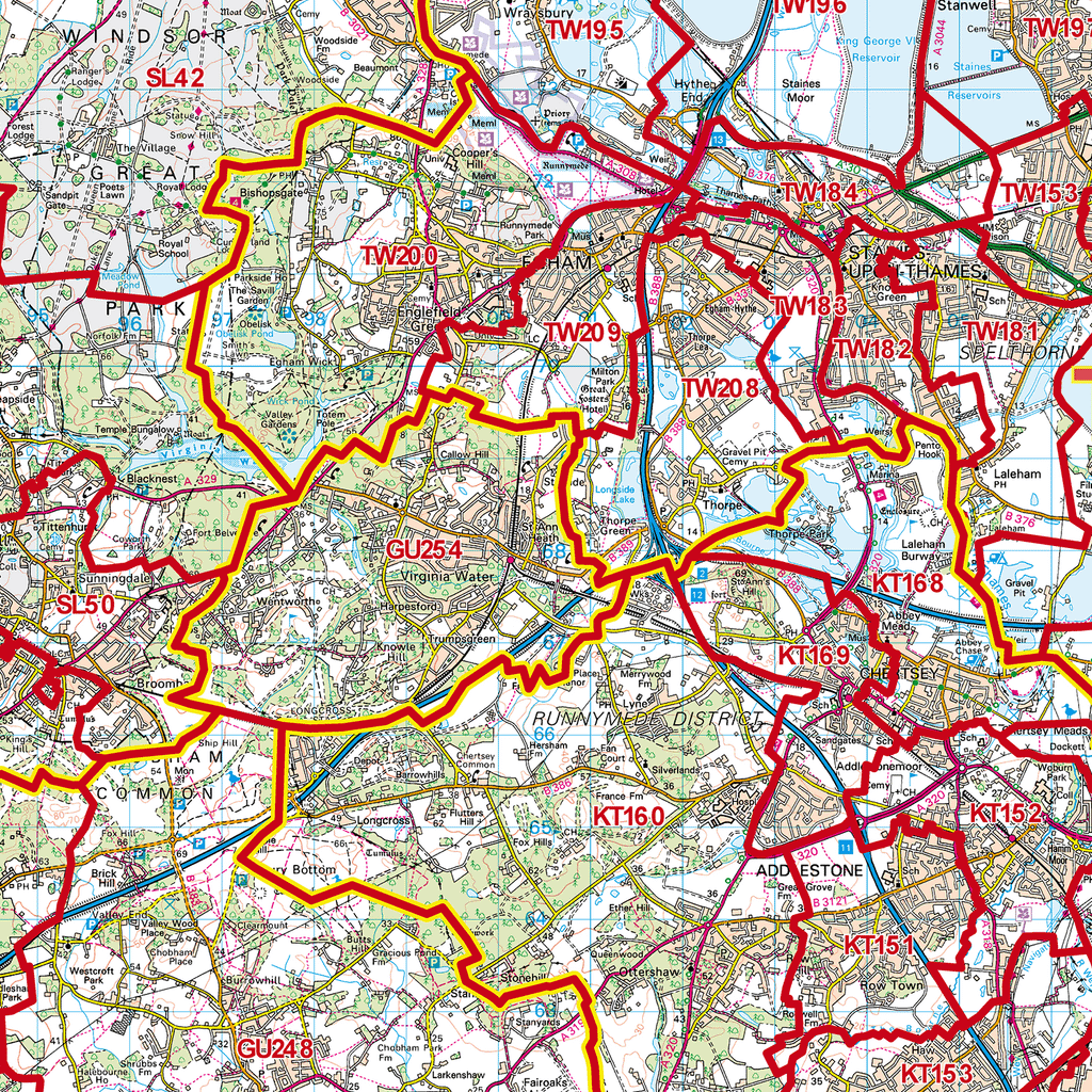Guildford - GU - Postcode Sector Map (G40)