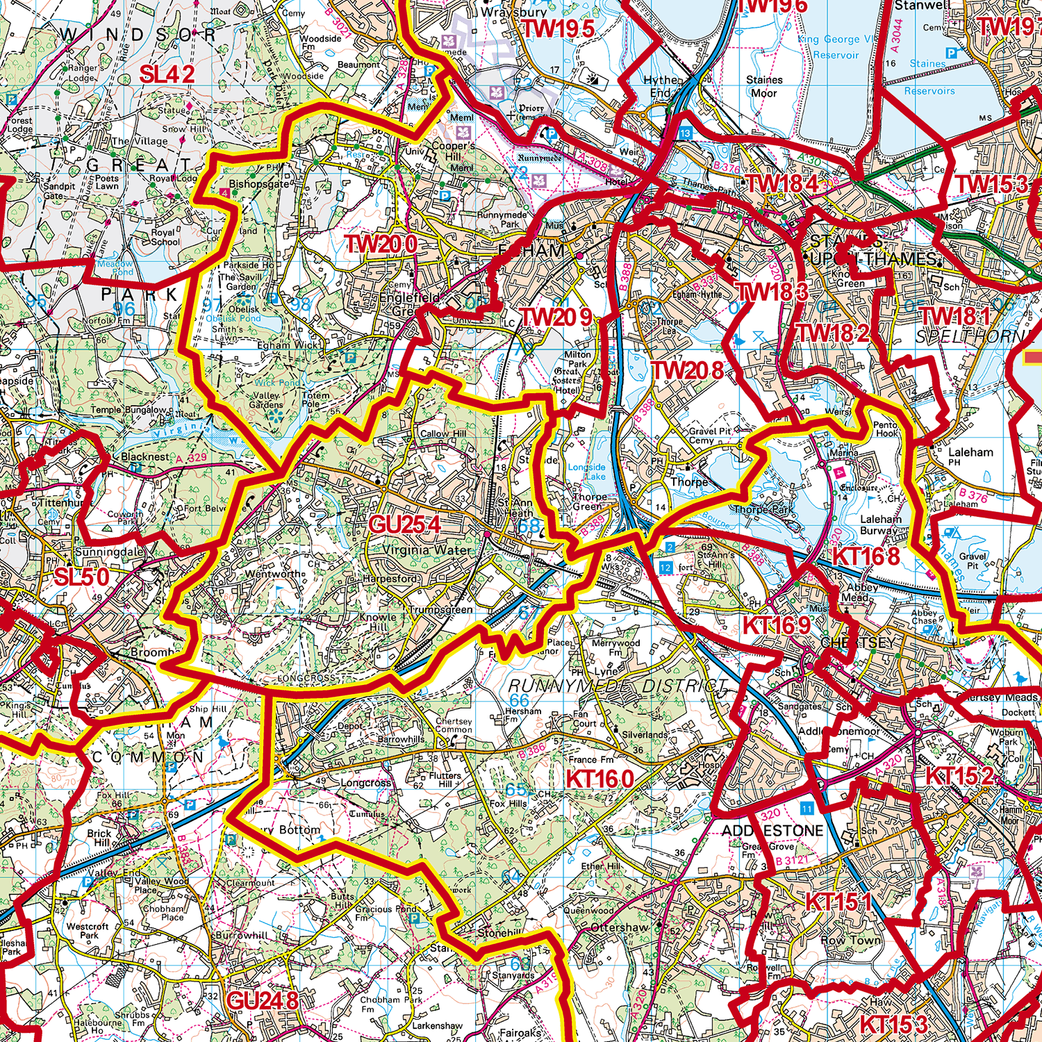 Guildford - GU - Postcode Sector Map (G40)
