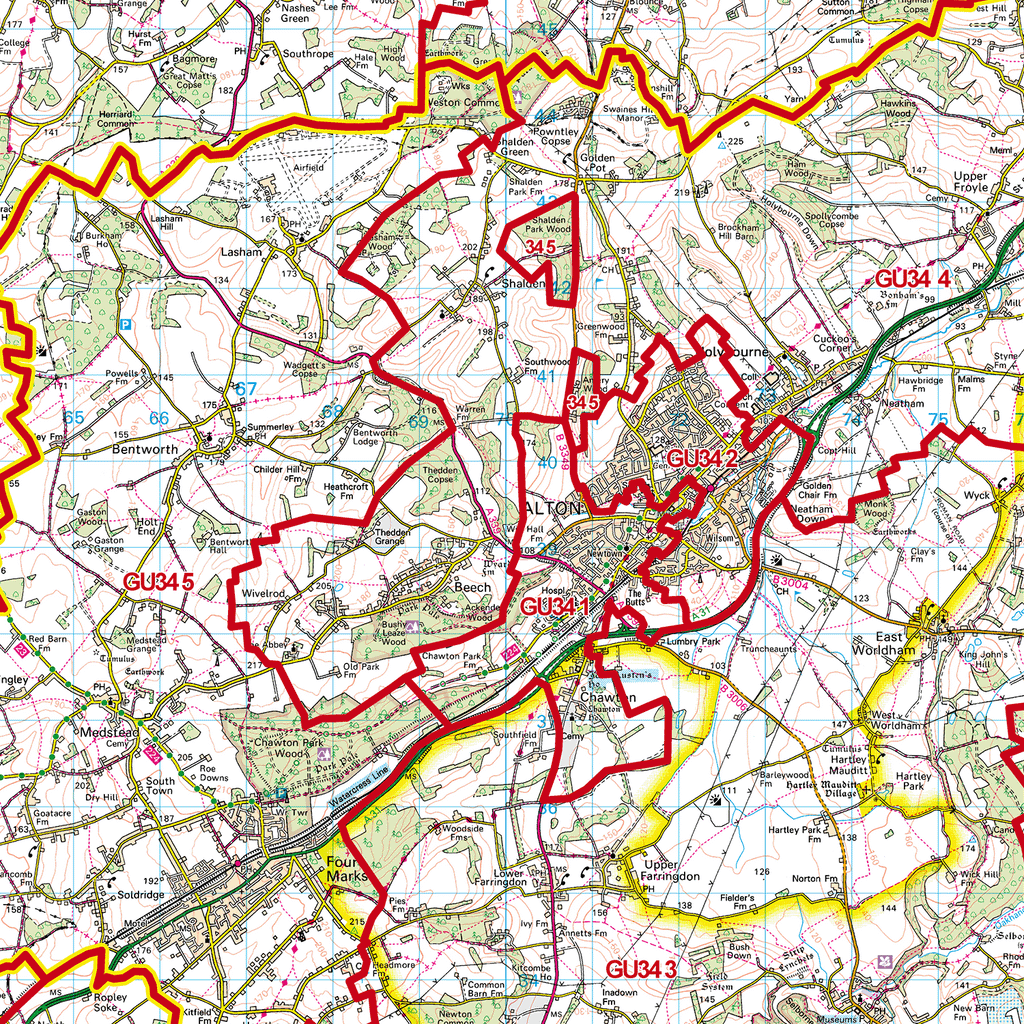 Guildford - GU - Postcode Sector Map (G40)