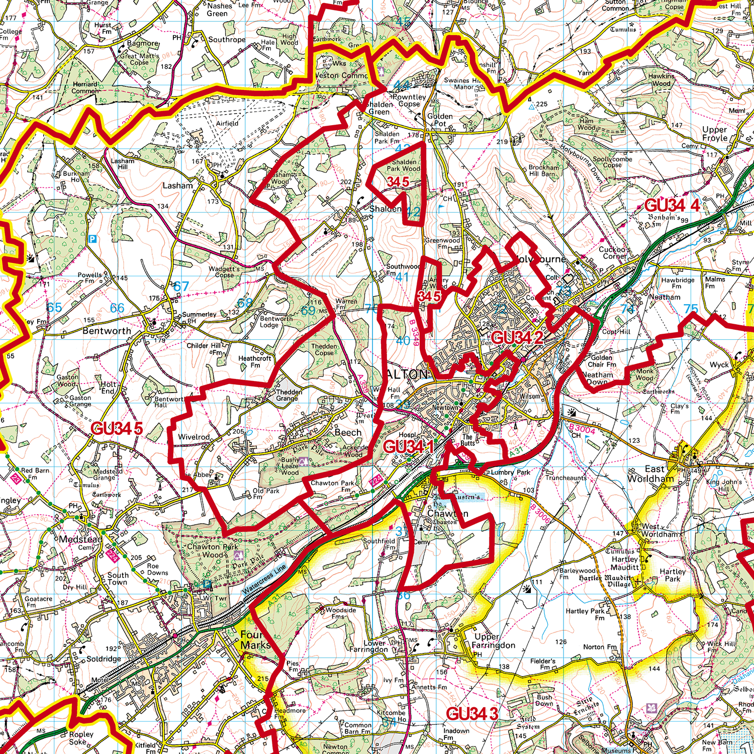 Guildford - GU - Postcode Sector Map (G40)
