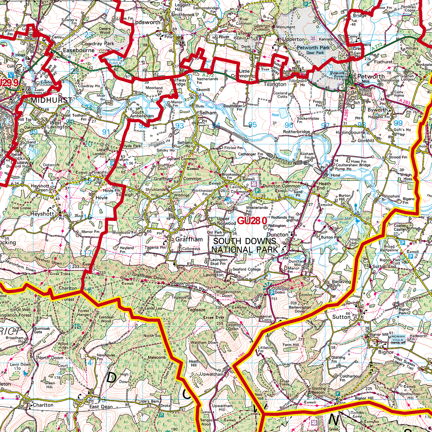 Guildford - GU - Postcode Sector Map (G40)