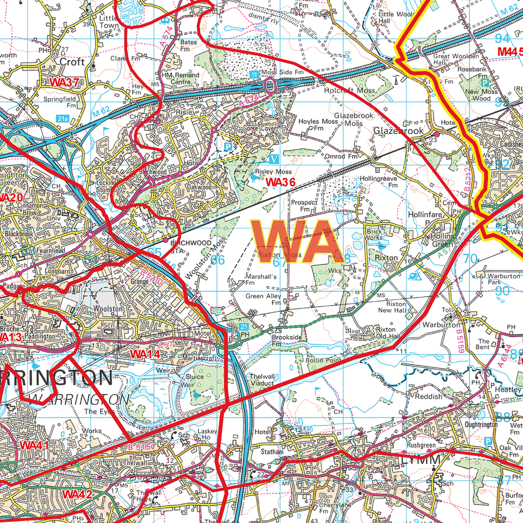 Warrington - WA - Postcode Sector Map (G41)