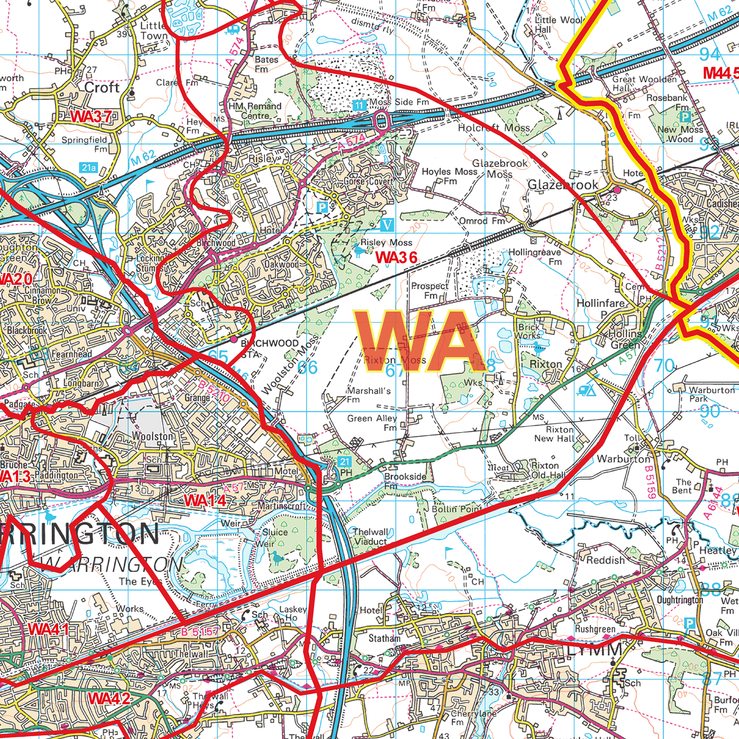 Warrington - WA - Postcode Sector Map (G41)