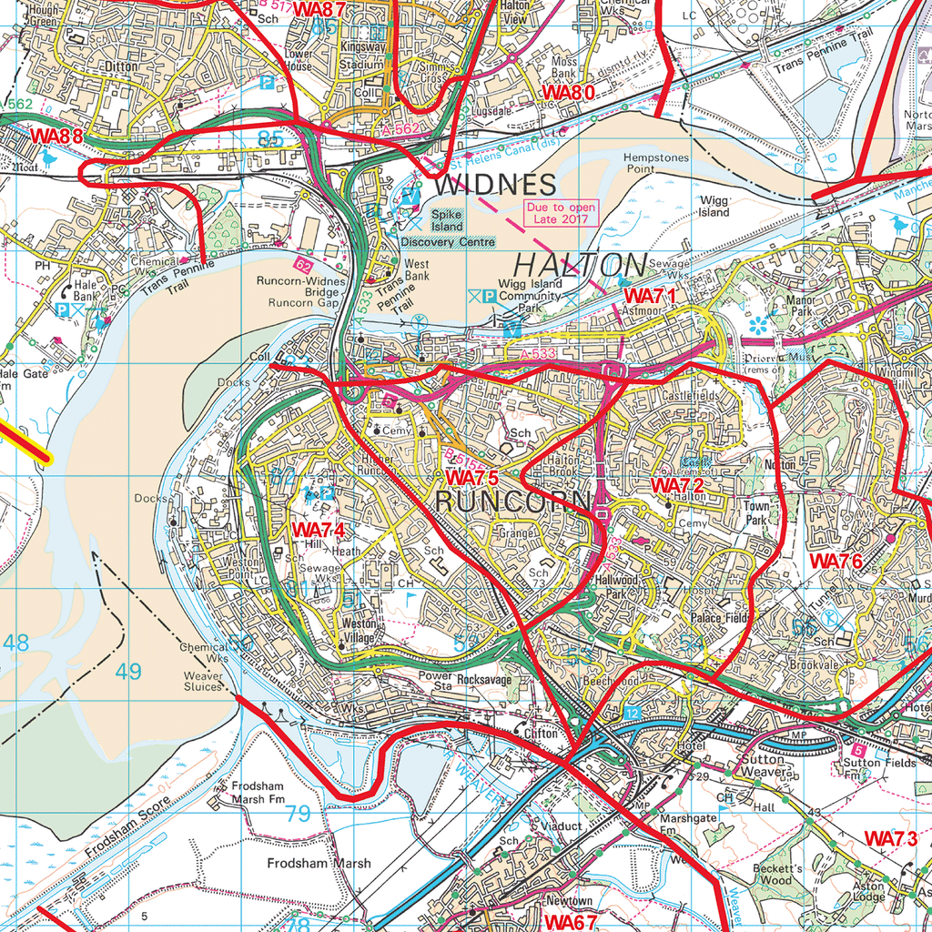 Warrington - WA - Postcode Sector Map (G41)