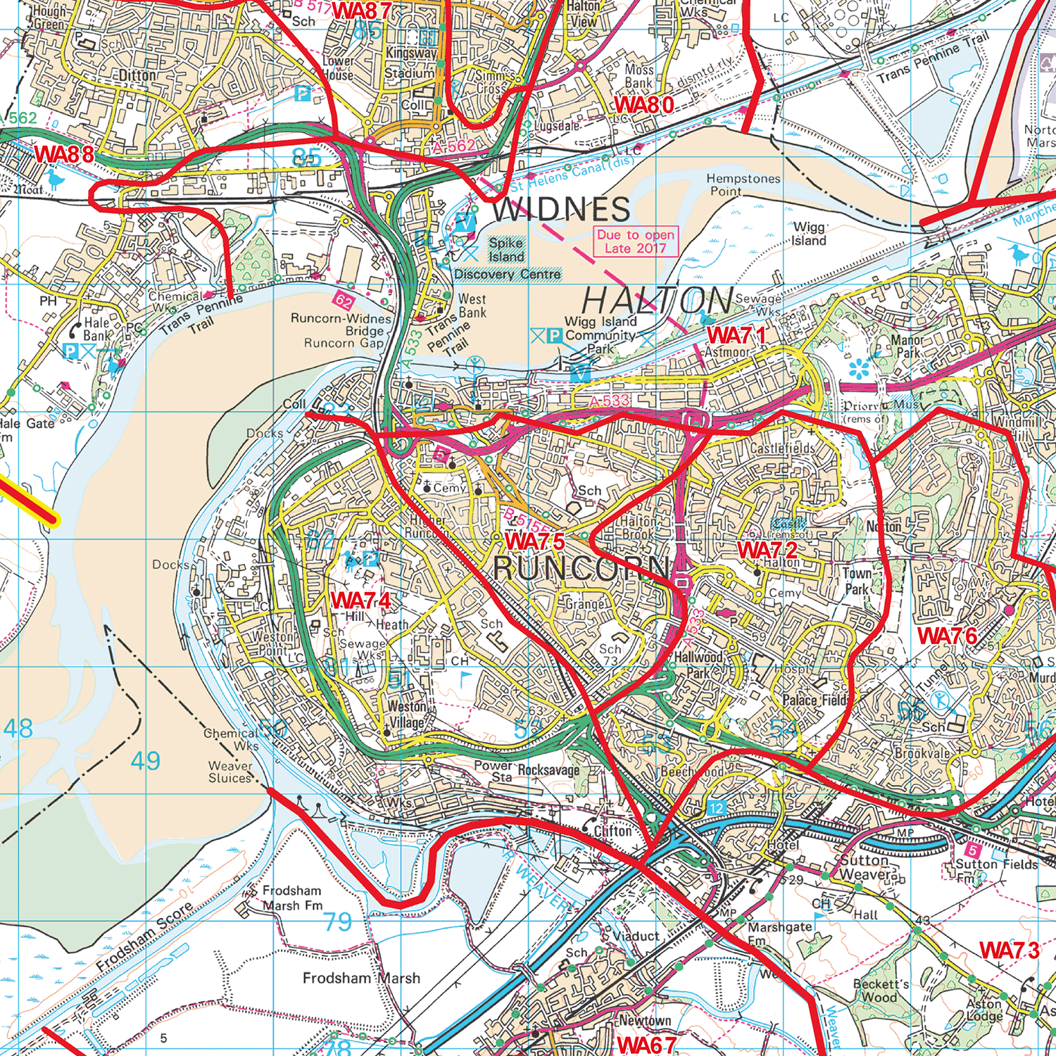 Warrington - WA - Postcode Sector Map (G41)