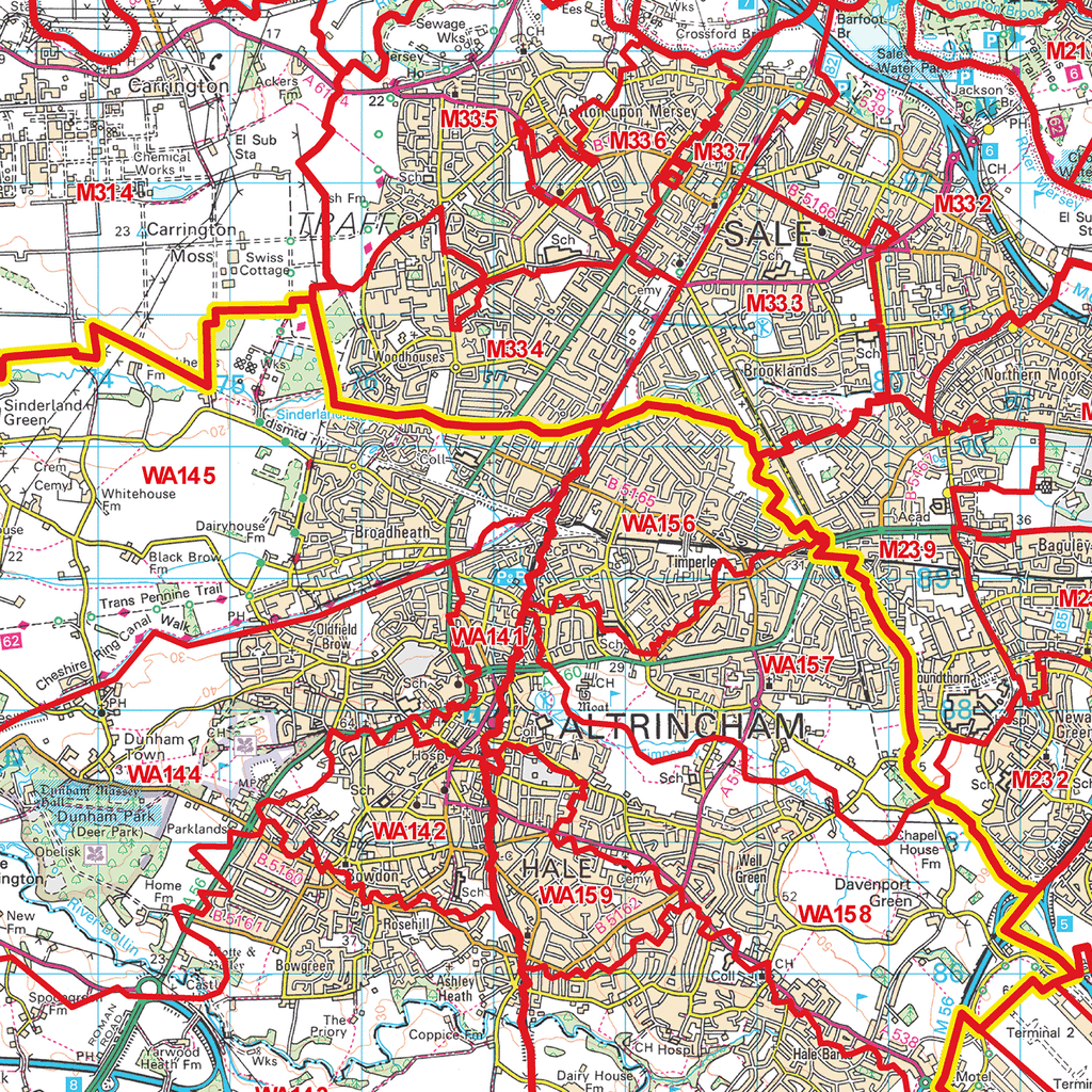 Warrington - WA - Postcode Sector Map (G41)
