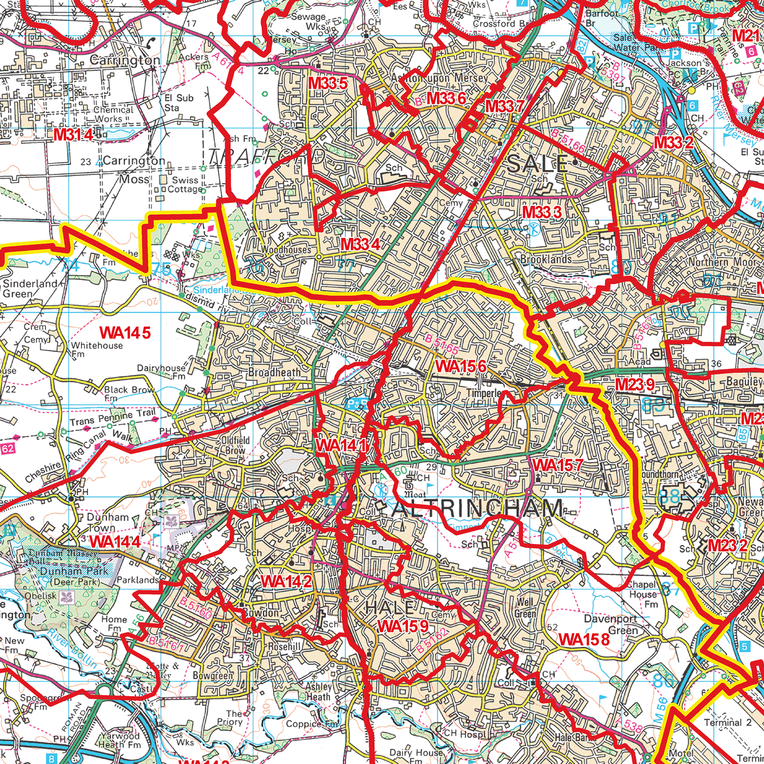 Warrington - WA - Postcode Sector Map (G41)