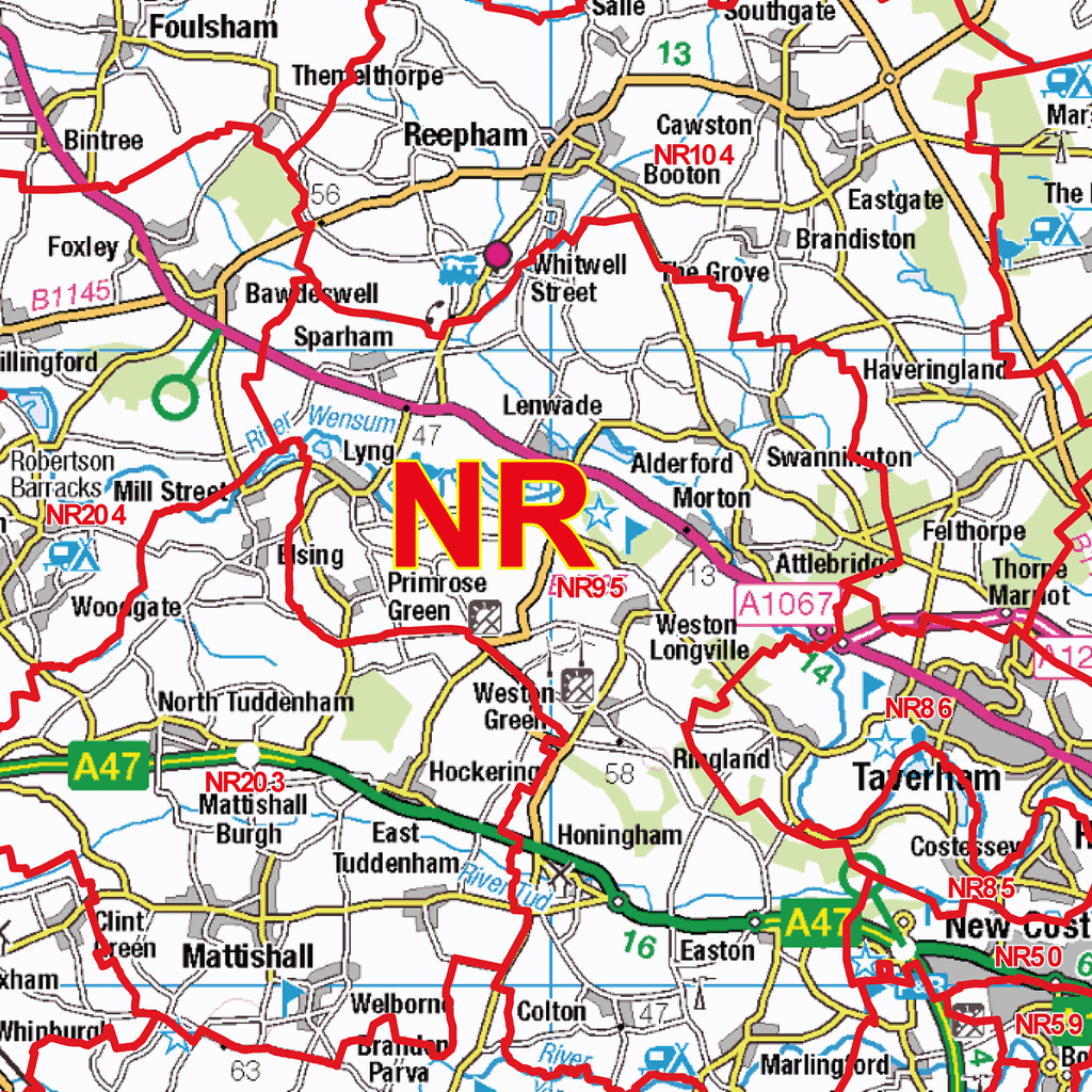 Norwich - NR - Postcode Sector Map (G42)